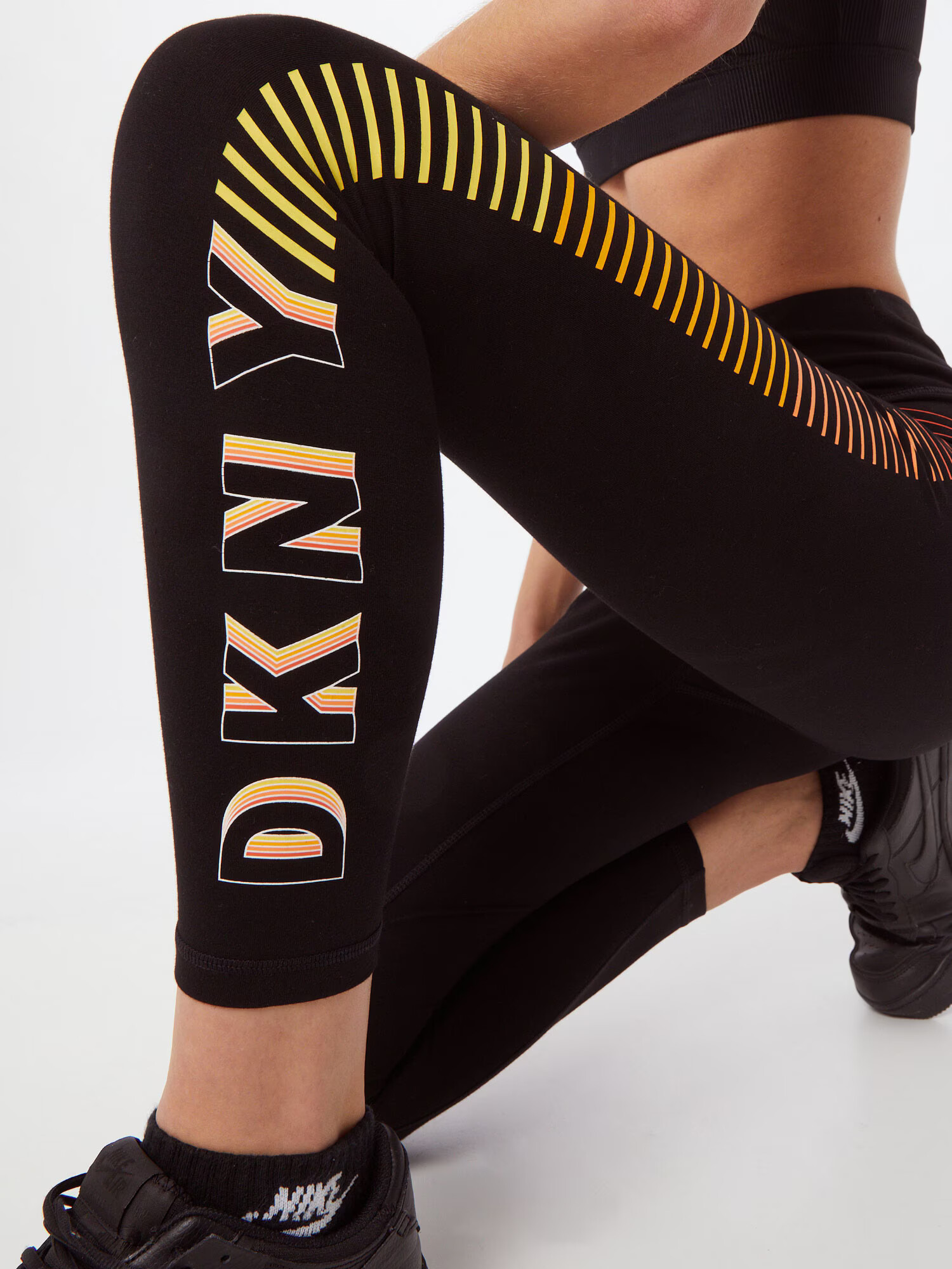 DKNY Performance Pantaloni sport galben / portocaliu / negru - Pled.ro