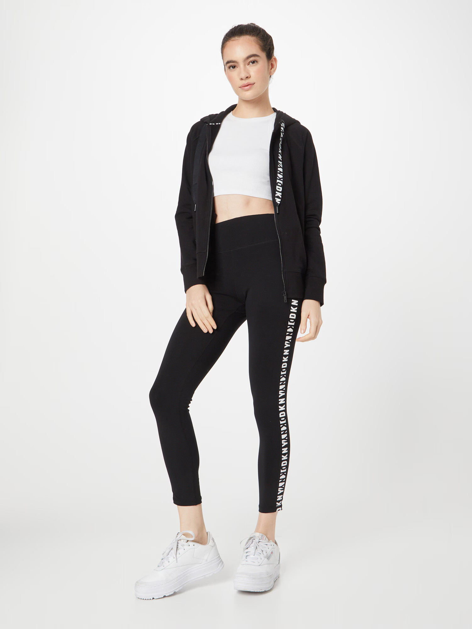 DKNY Performance Pantaloni sport negru / alb - Pled.ro