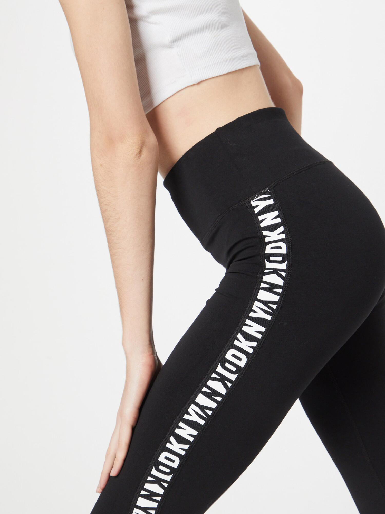 DKNY Performance Pantaloni sport negru / alb - Pled.ro