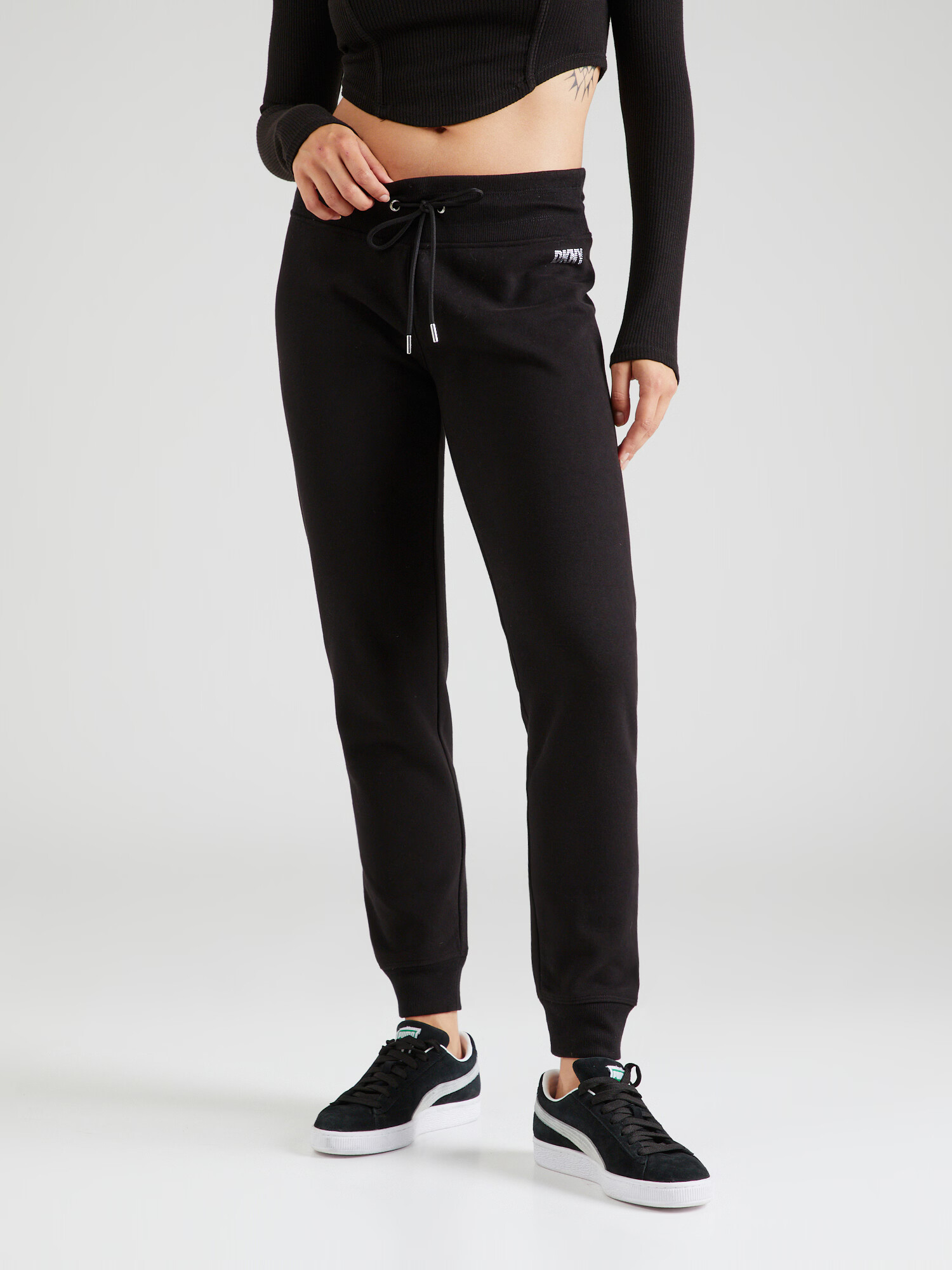 DKNY Performance Pantaloni sport negru / argintiu - Pled.ro