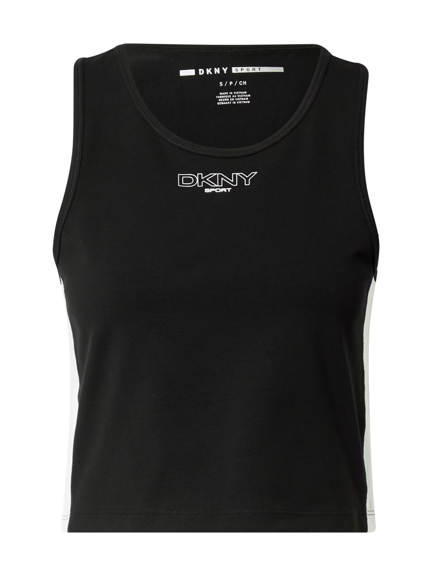 DKNY Performance Sport top 'COLORBLOCK CROPPED TANK' verde / negru - Pled.ro