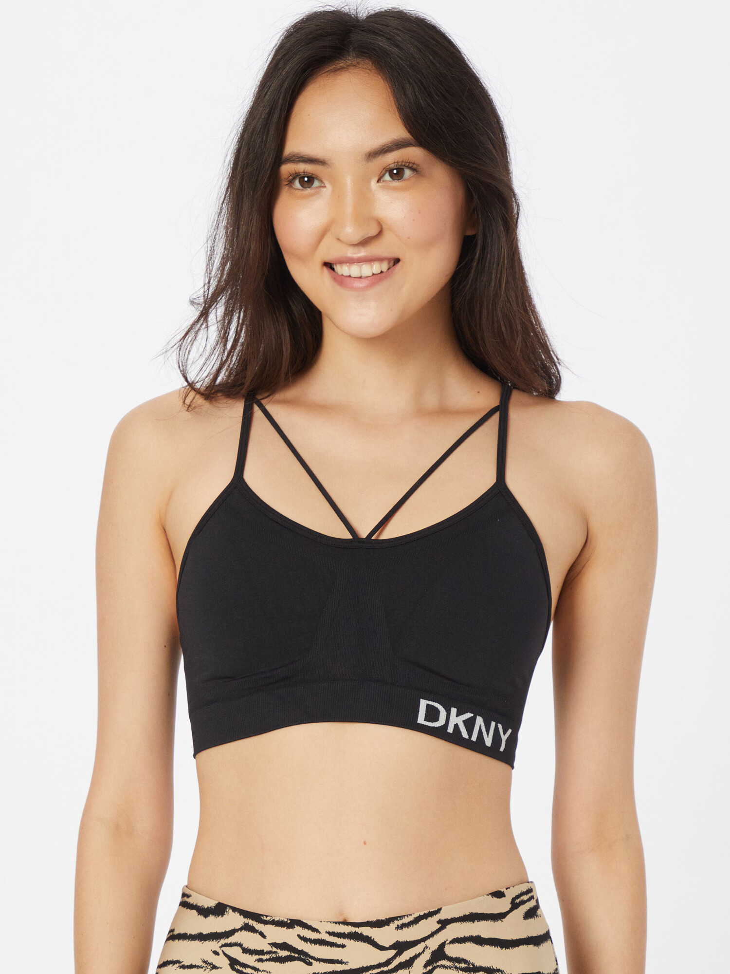 DKNY Performance Sutien sport negru / alb - Pled.ro