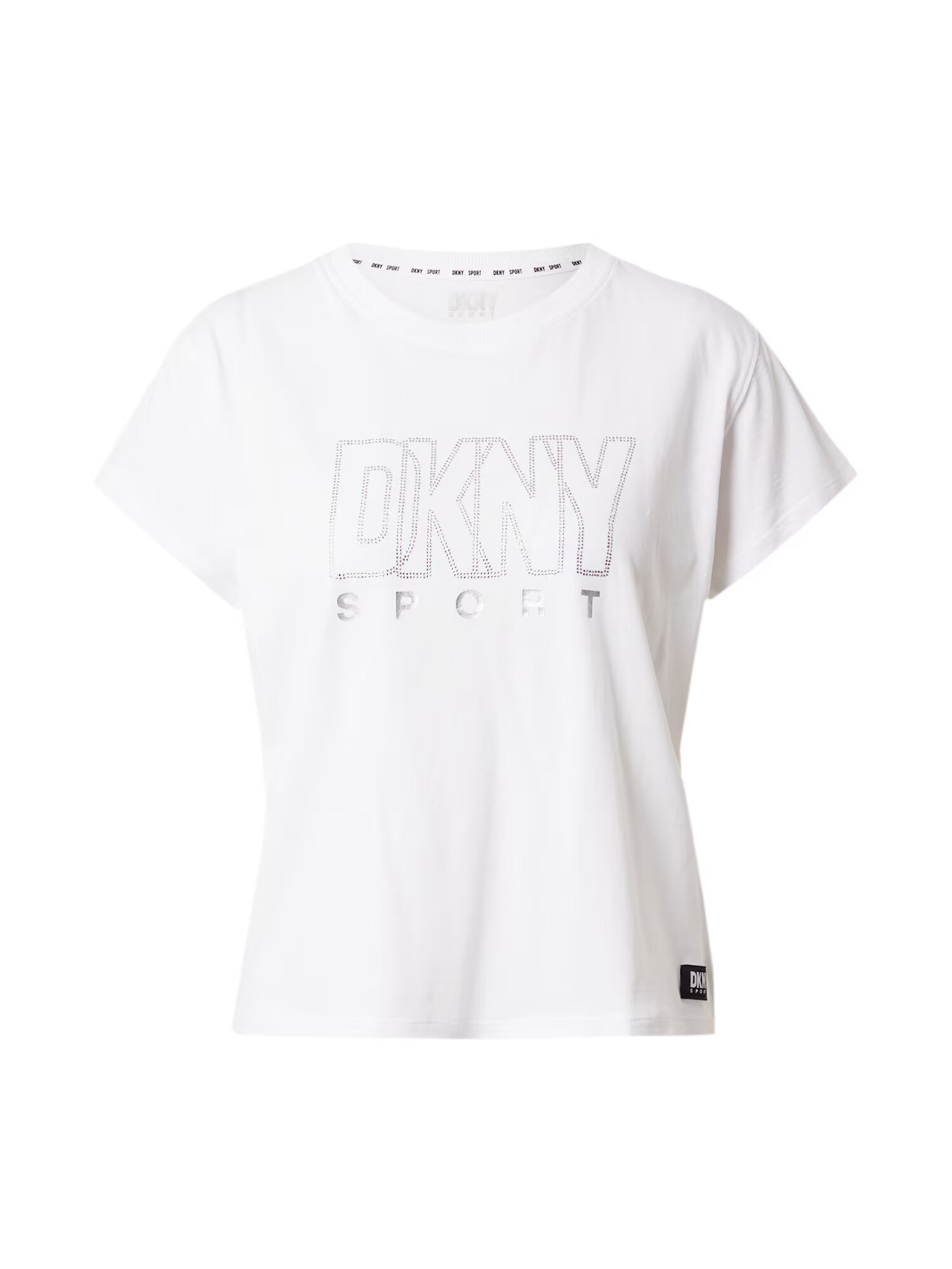 DKNY Performance Tricou funcțional gri argintiu / negru amestecat / alb - Pled.ro