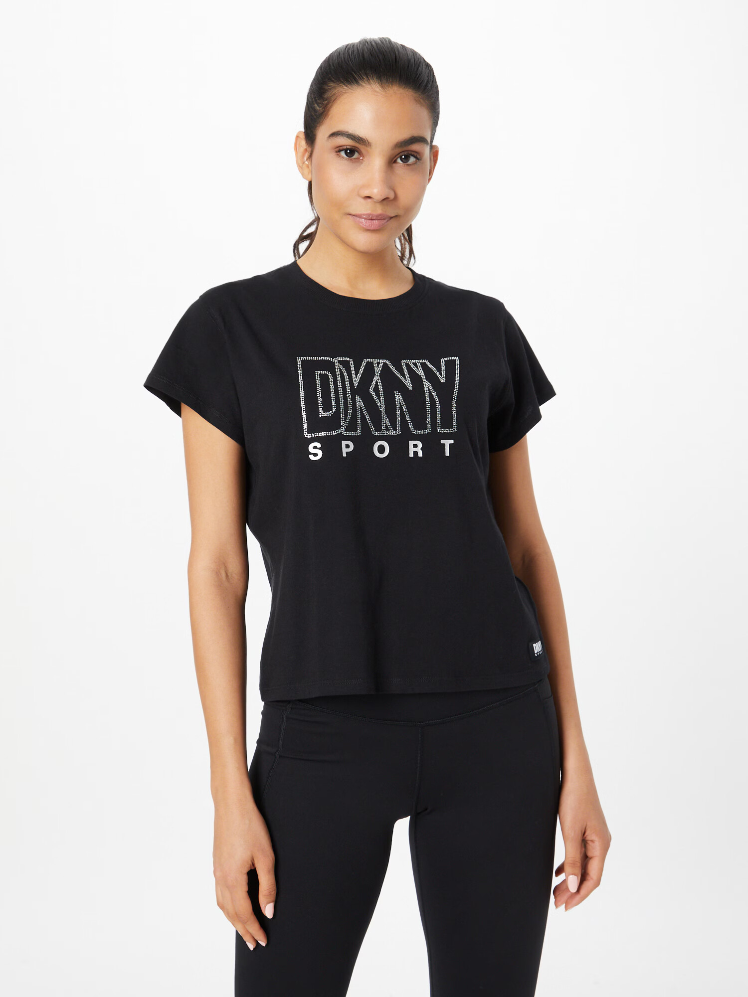 DKNY Performance Tricou funcțional gri / negru / argintiu - Pled.ro