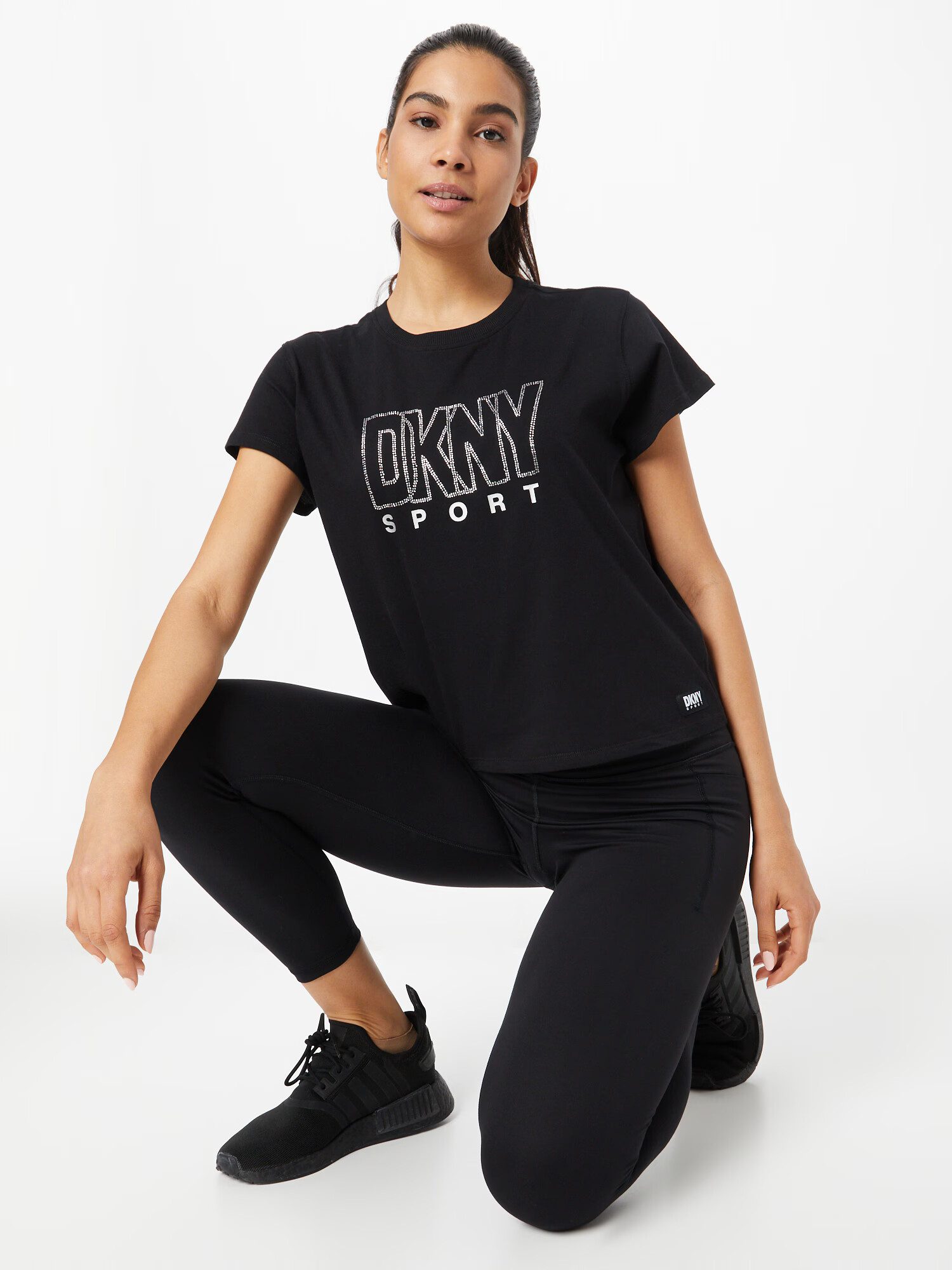 DKNY Performance Tricou funcțional gri / negru / argintiu - Pled.ro