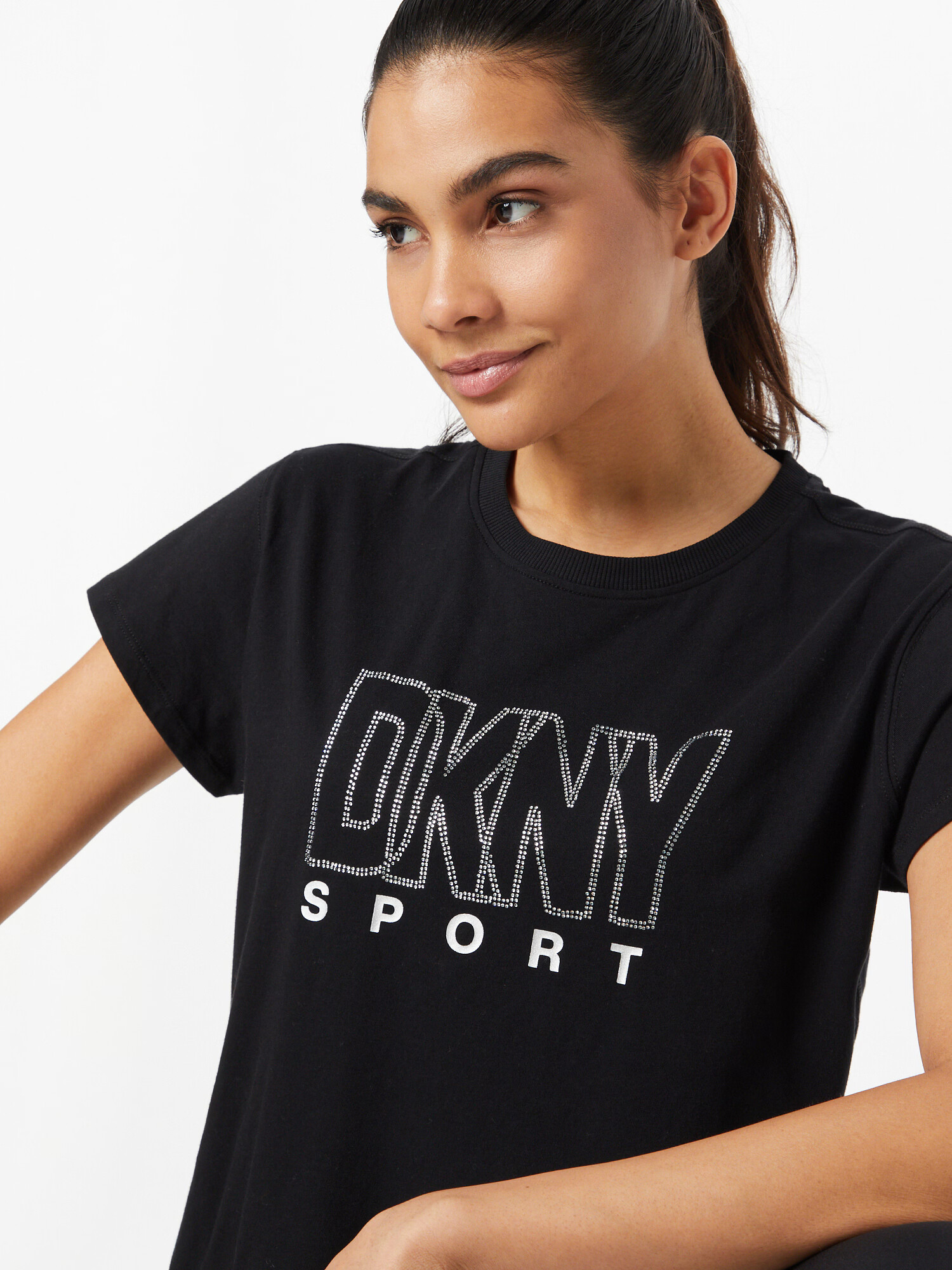 DKNY Performance Tricou funcțional gri / negru / argintiu - Pled.ro