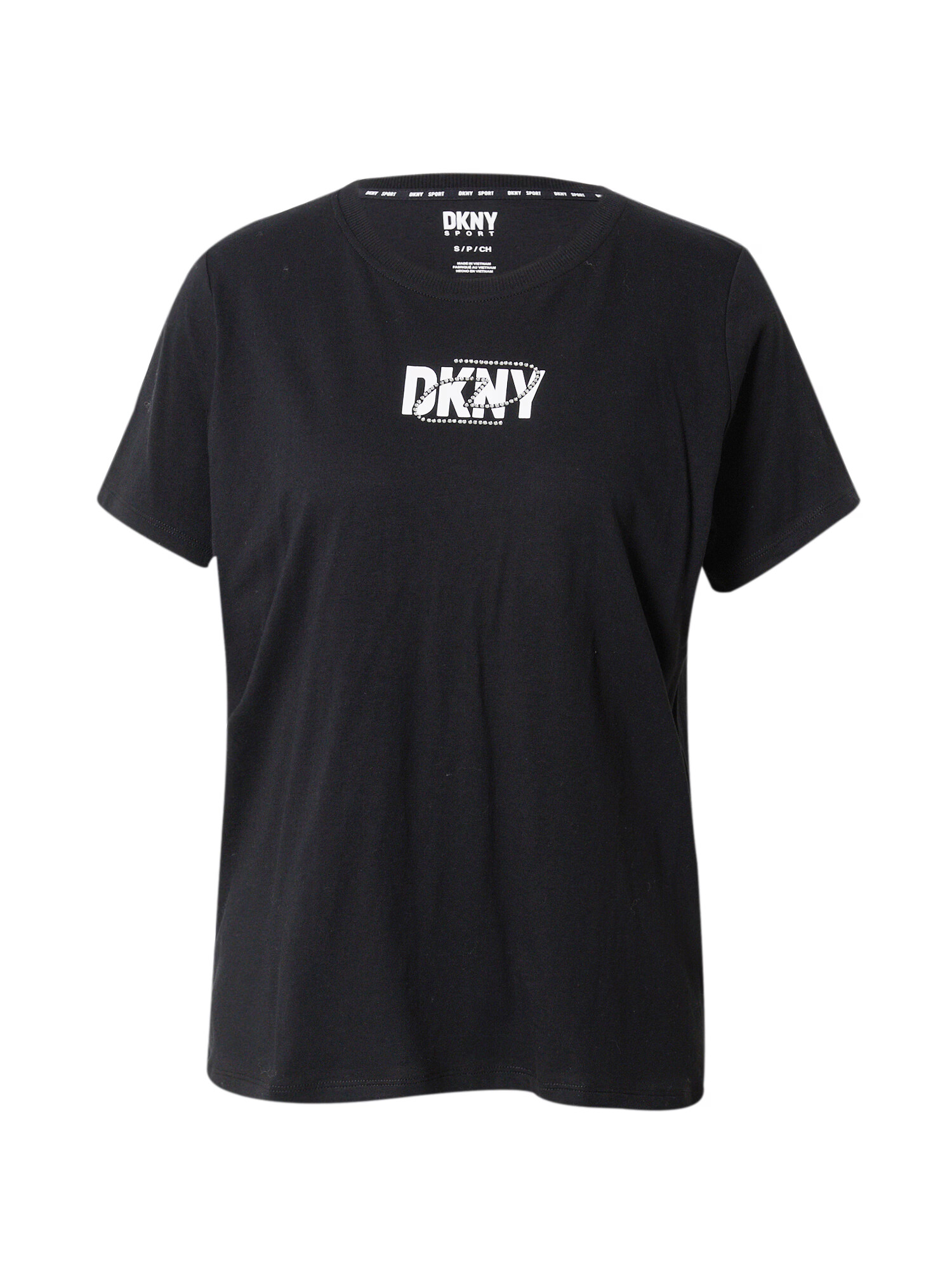 DKNY Performance Tricou funcțional negru / alb - Pled.ro