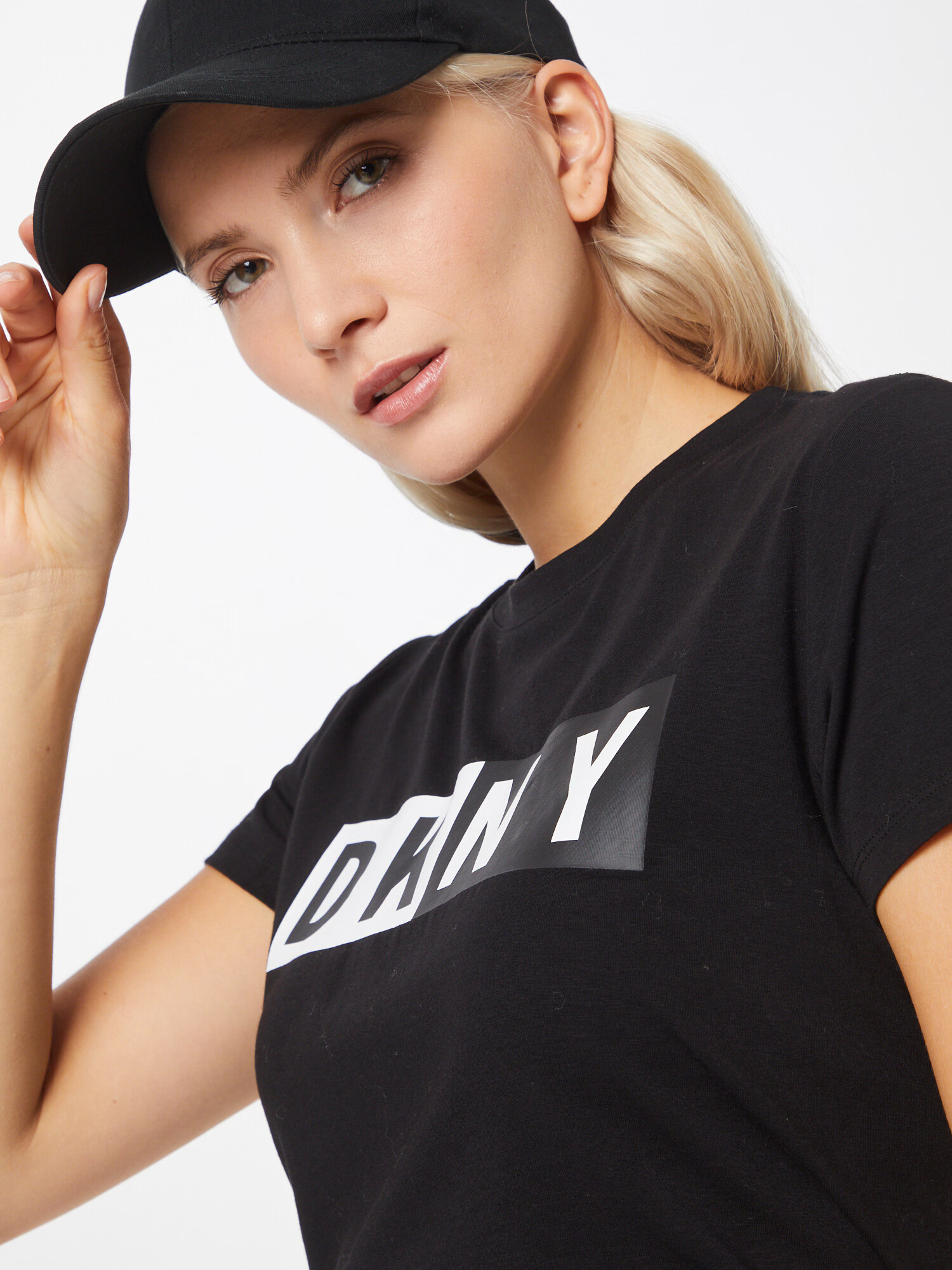 DKNY Performance Tricou negru / alb - Pled.ro