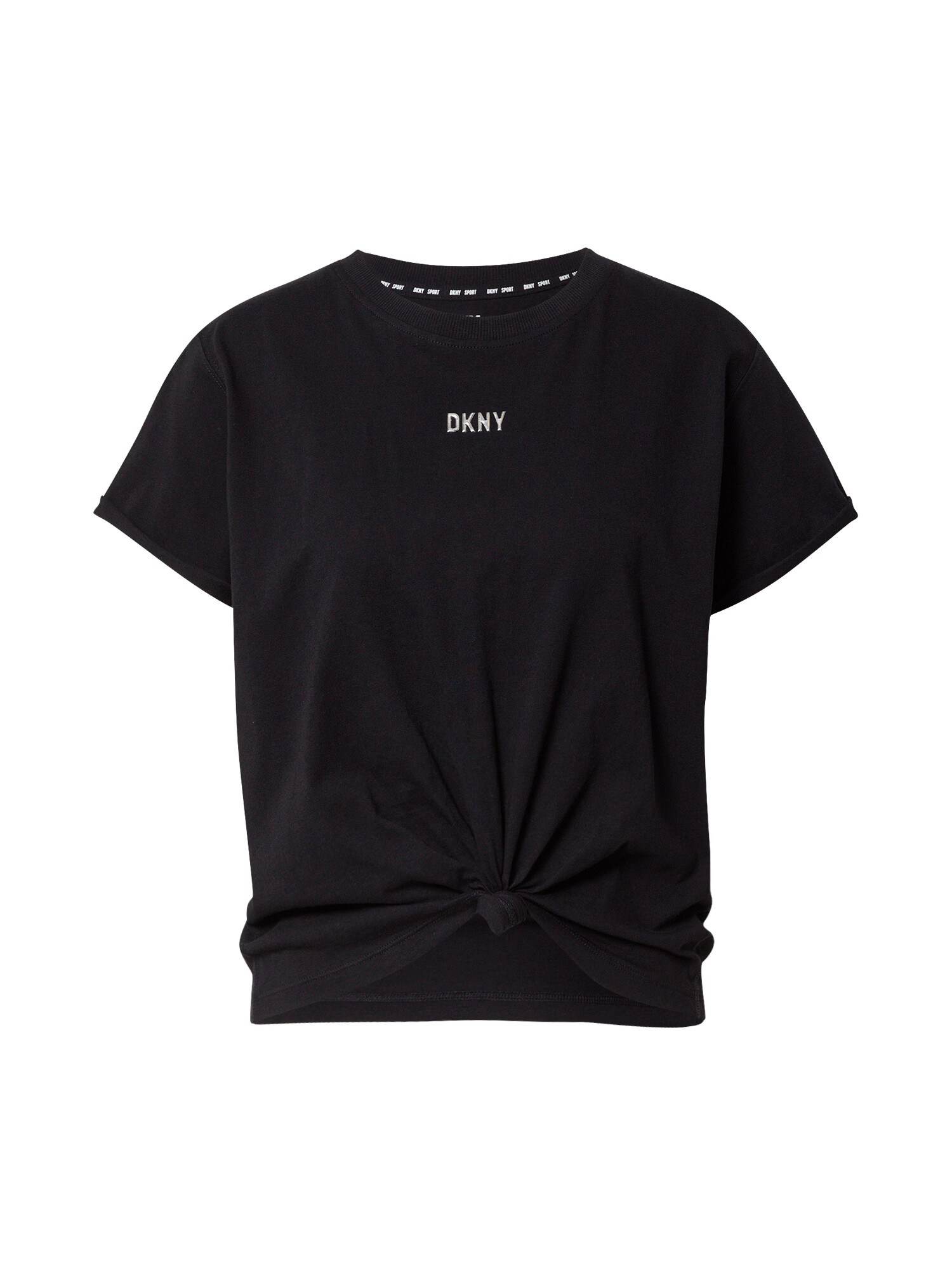 DKNY Performance Tricou negru / argintiu - Pled.ro