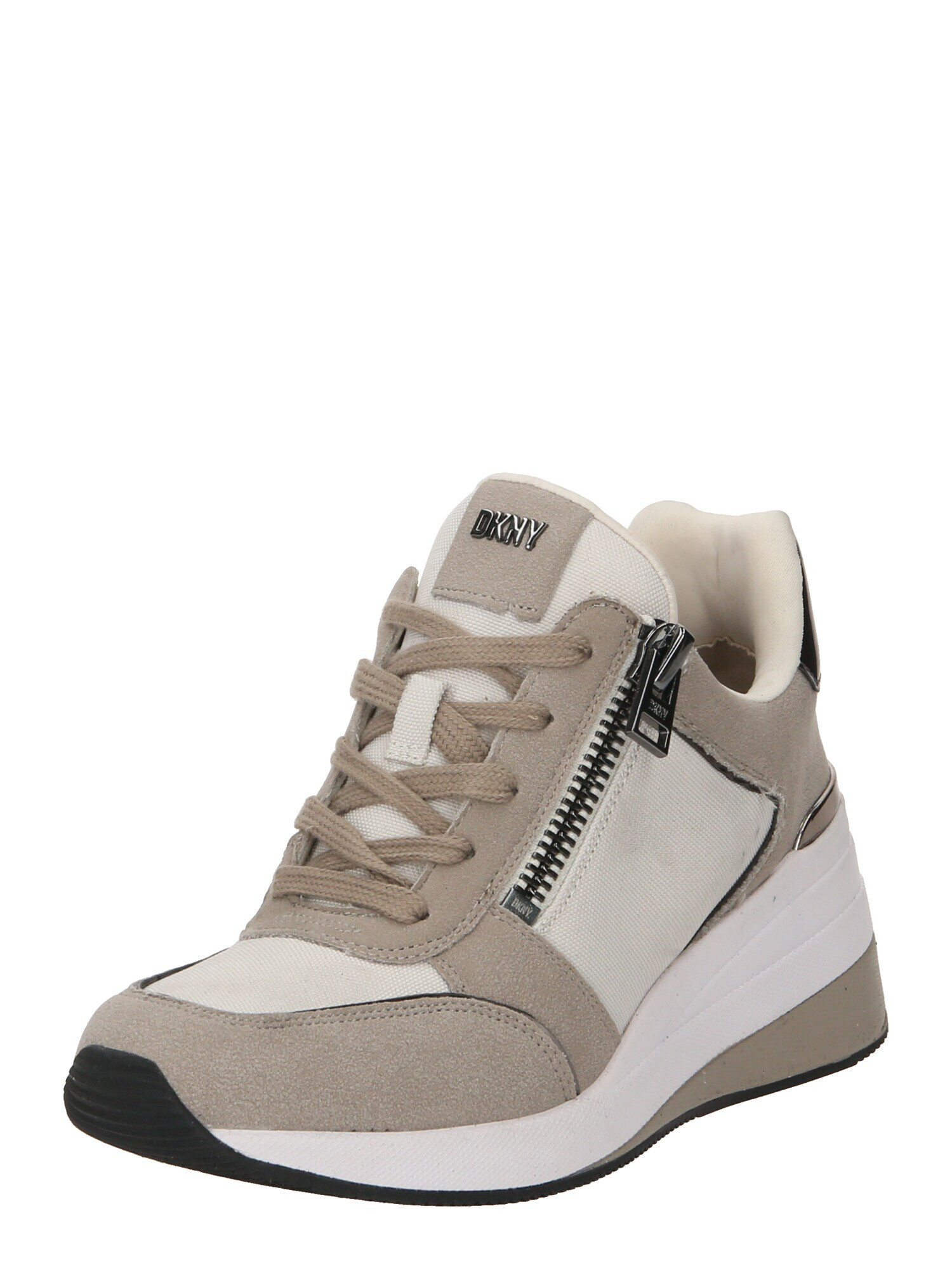 DKNY Sneaker înalt 'KADEN' alb kitt / maro deschis - Pled.ro