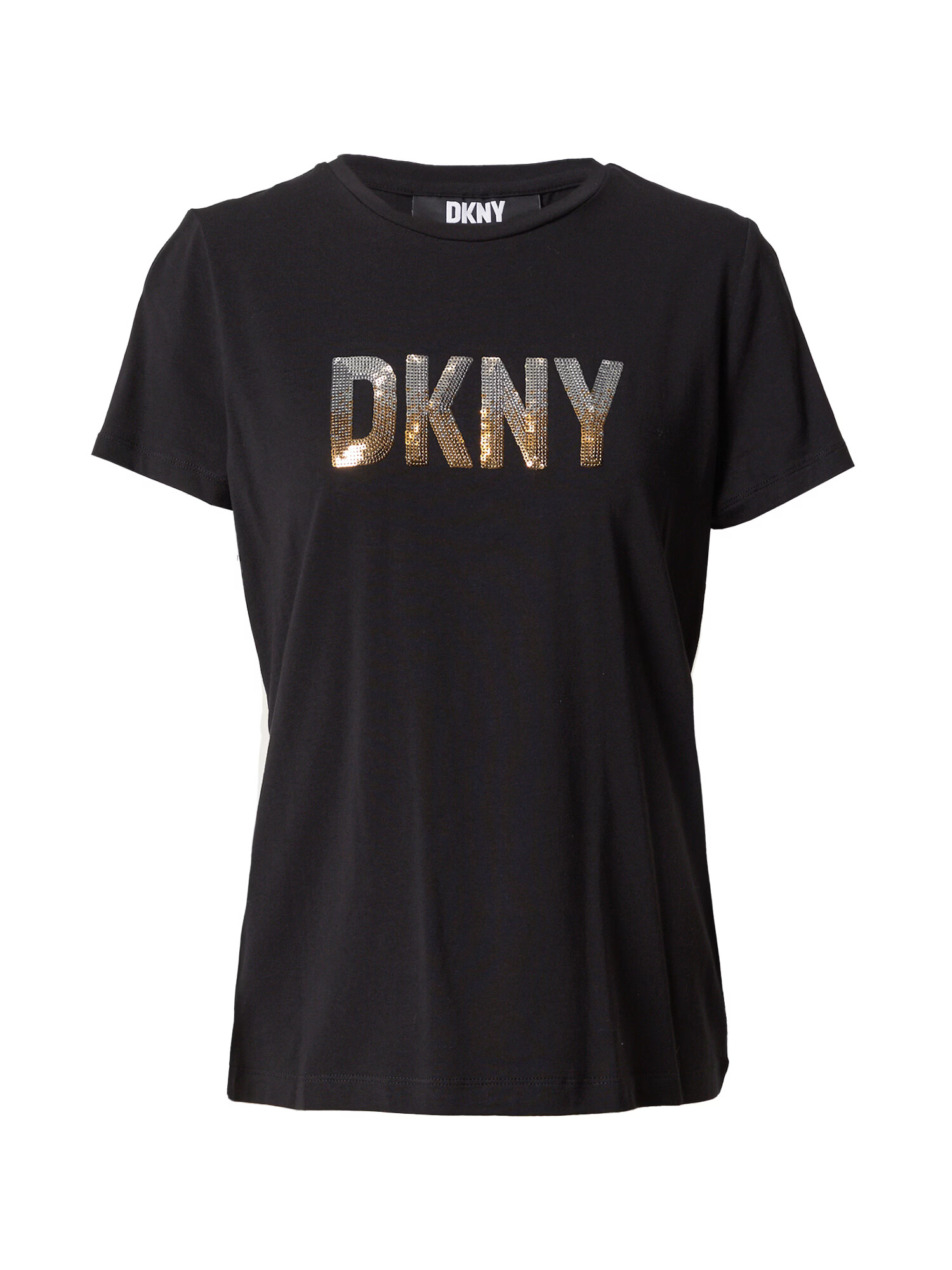 DKNY Tricou auriu / negru / argintiu - Pled.ro