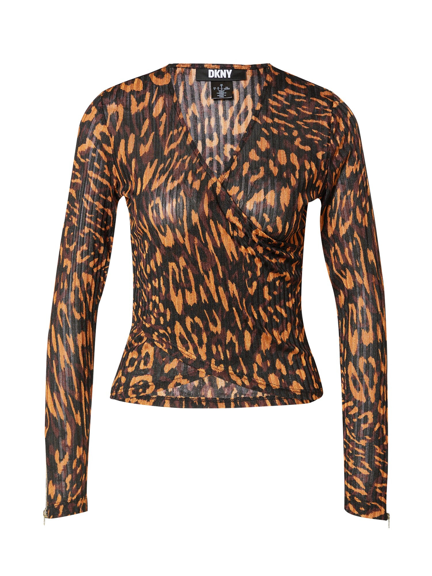 DKNY Tricou maro / maro caramel / negru - Pled.ro