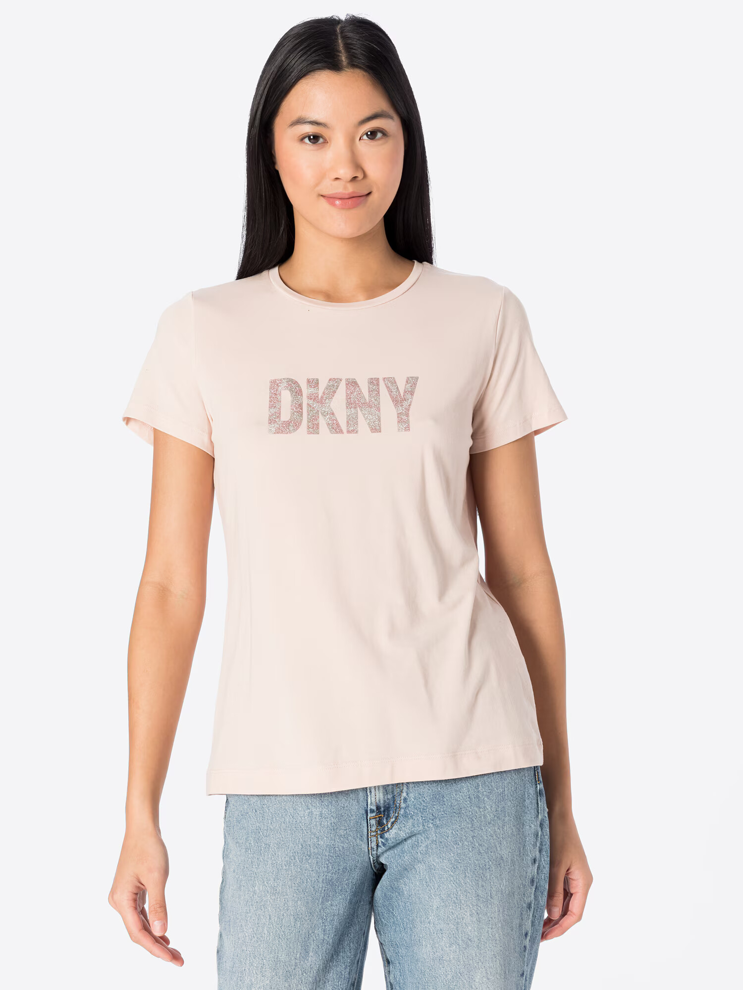 DKNY Tricou portocaliu pastel / roz / argintiu - Pled.ro