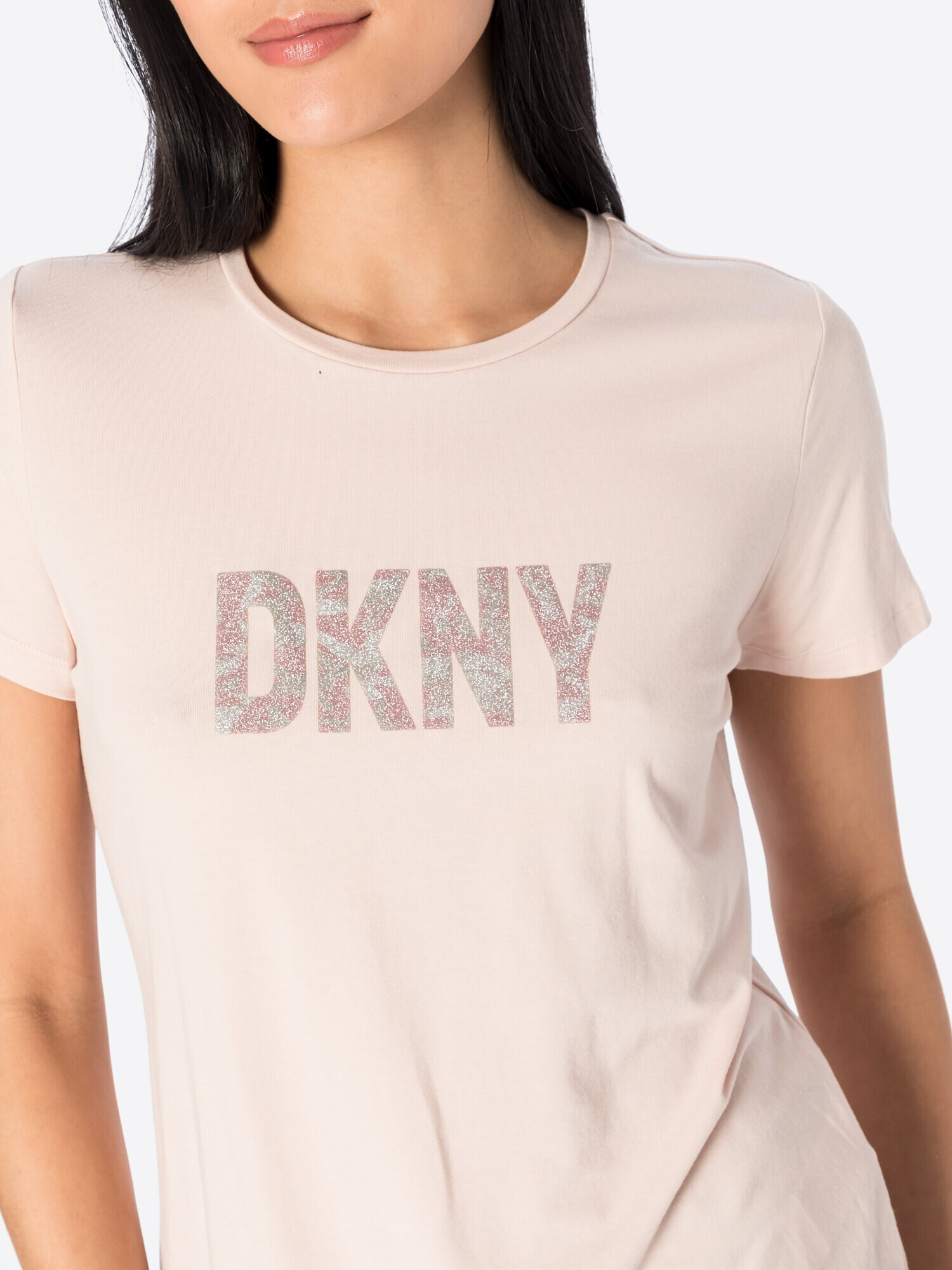 DKNY Tricou portocaliu pastel / roz / argintiu - Pled.ro