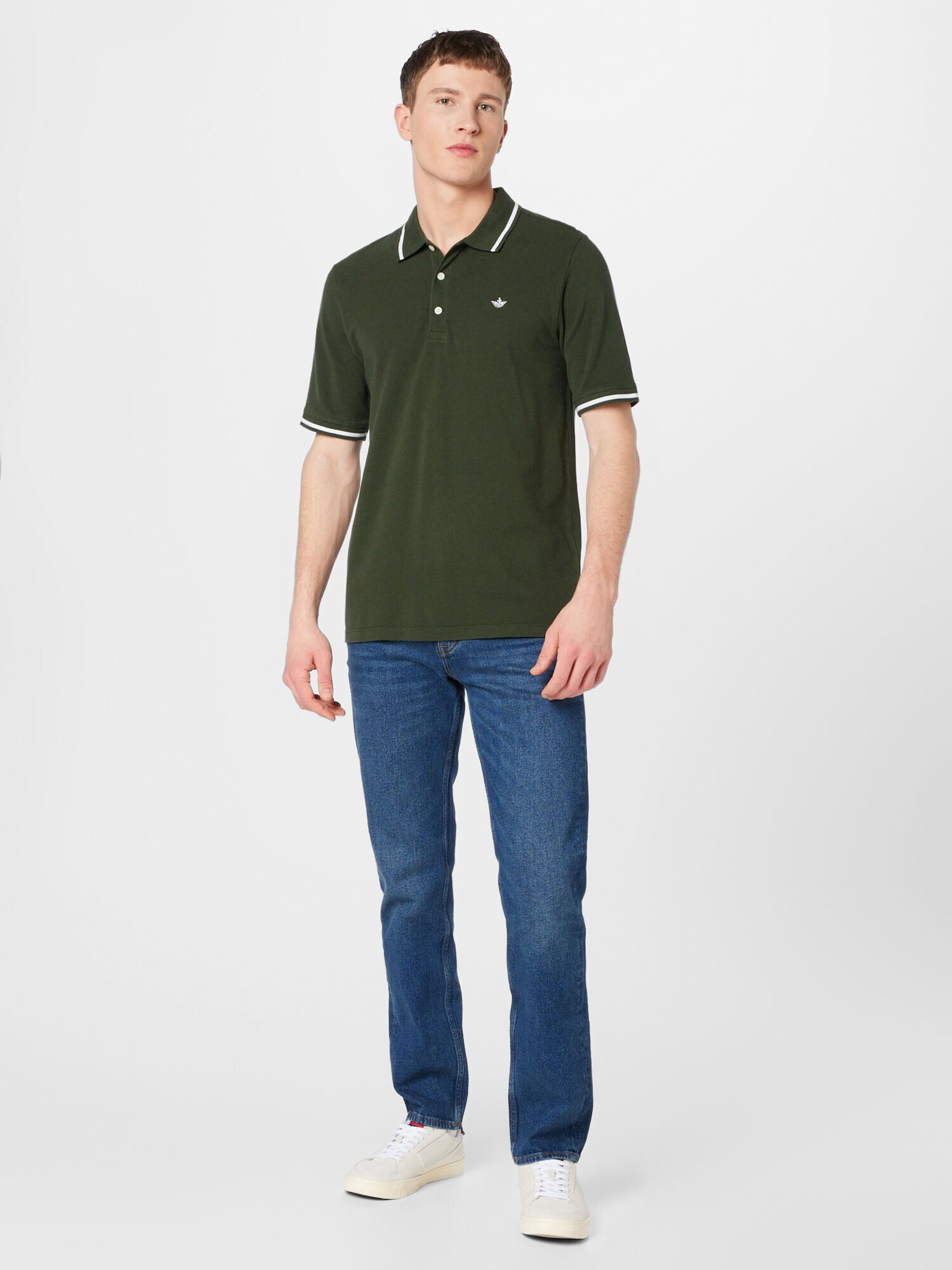 Dockers Tricou verde pin / alb - Pled.ro