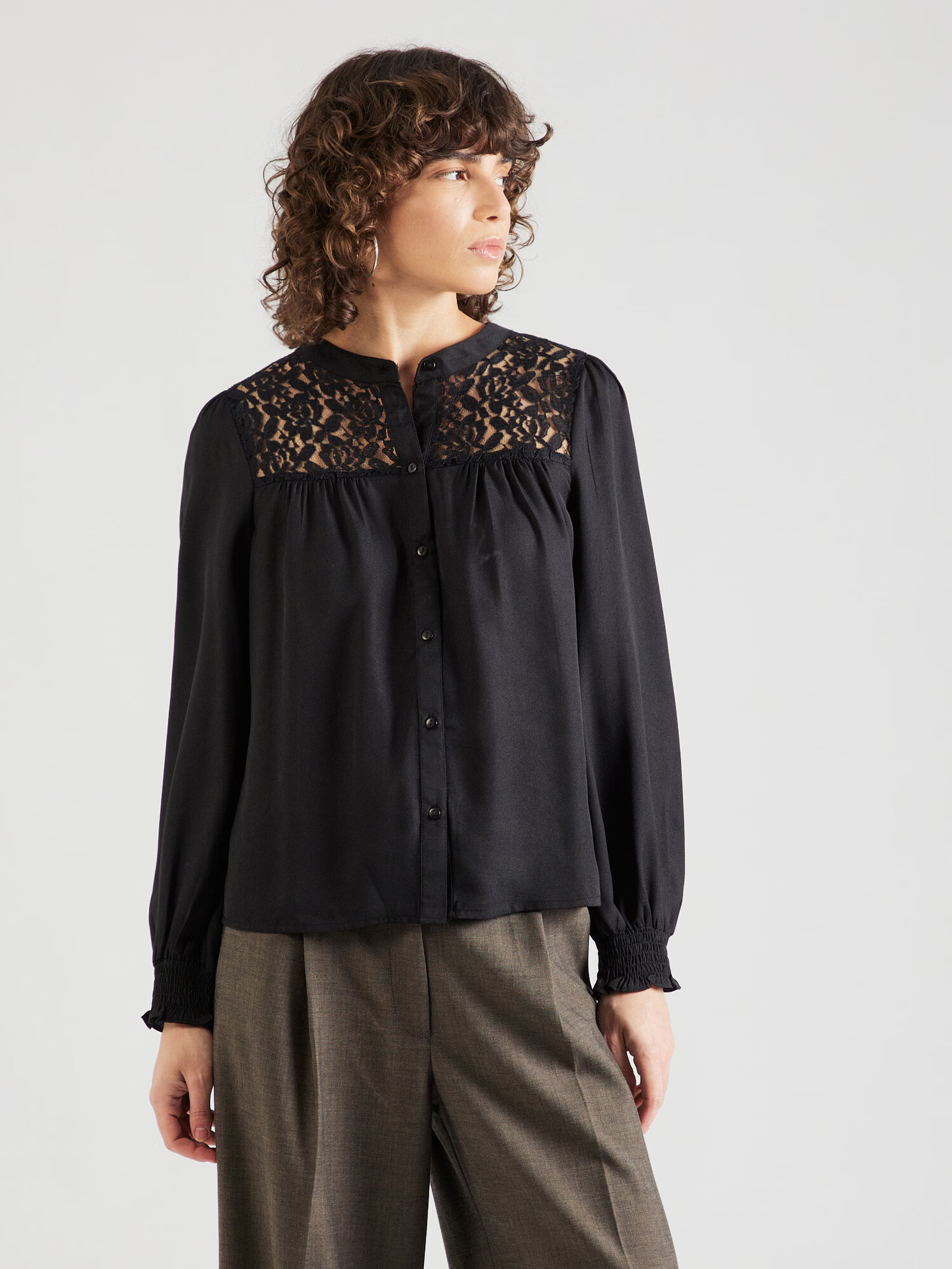 Dorothy Perkins Bluză 'Lace Yoke' negru - Pled.ro