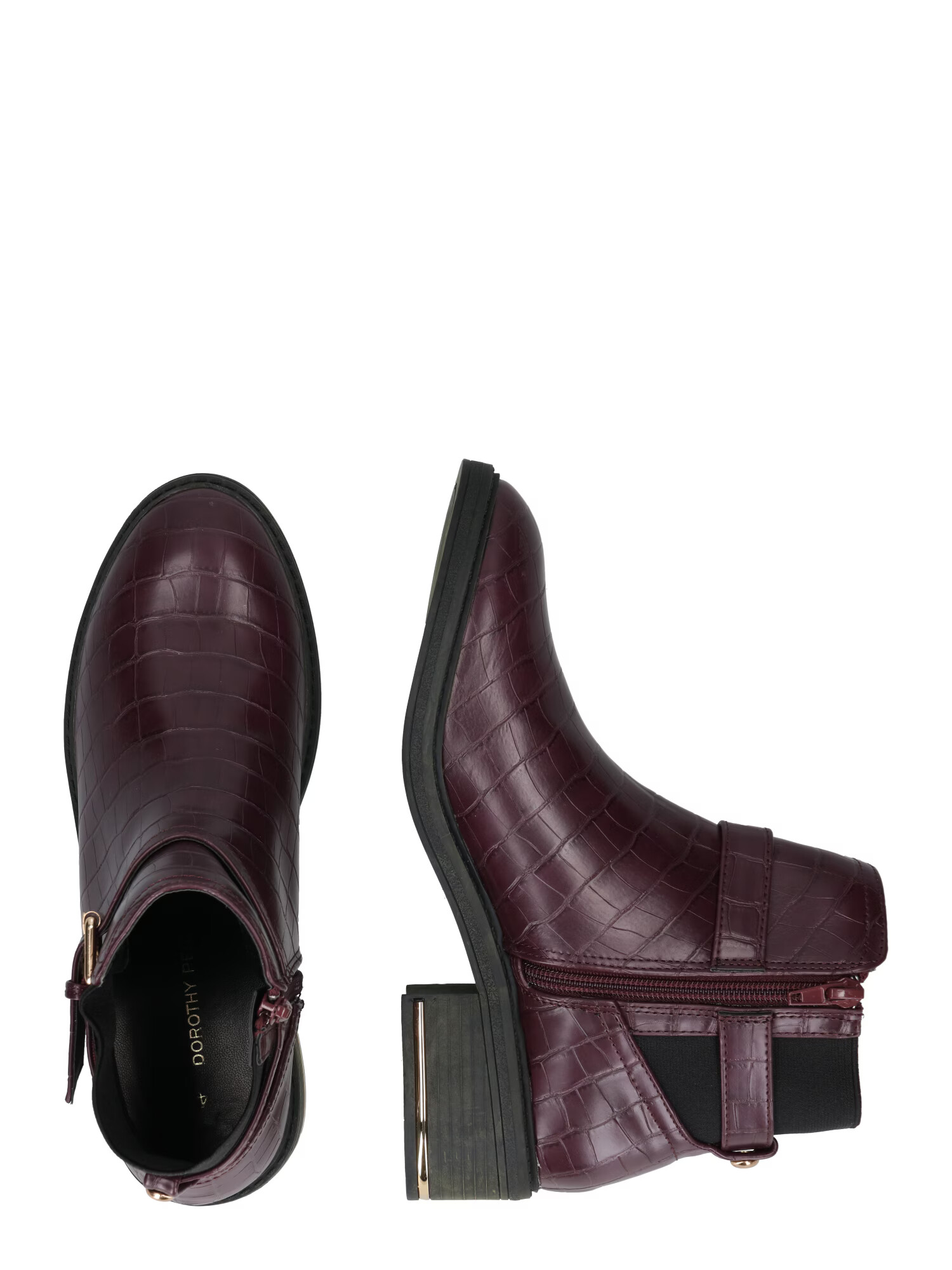 Dorothy Perkins Cizme glezne 'Milly' roșu burgundy / negru - Pled.ro