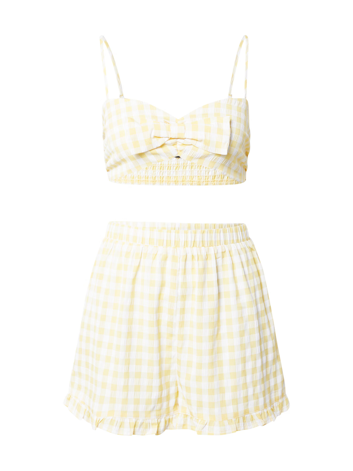 Dorothy Perkins Costum de baie două piese galben pastel / alb - Pled.ro