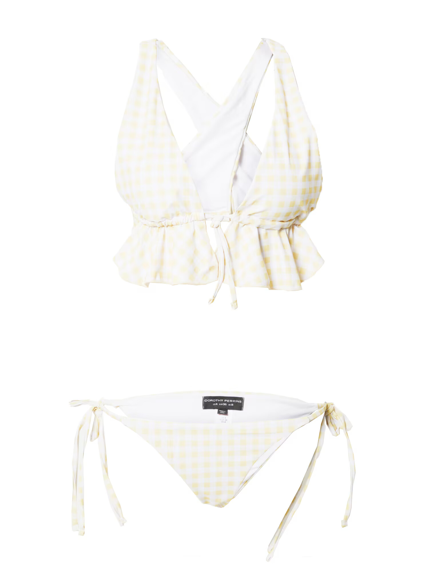 Dorothy Perkins Costum de baie două piese 'Lemon' galben / alb - Pled.ro