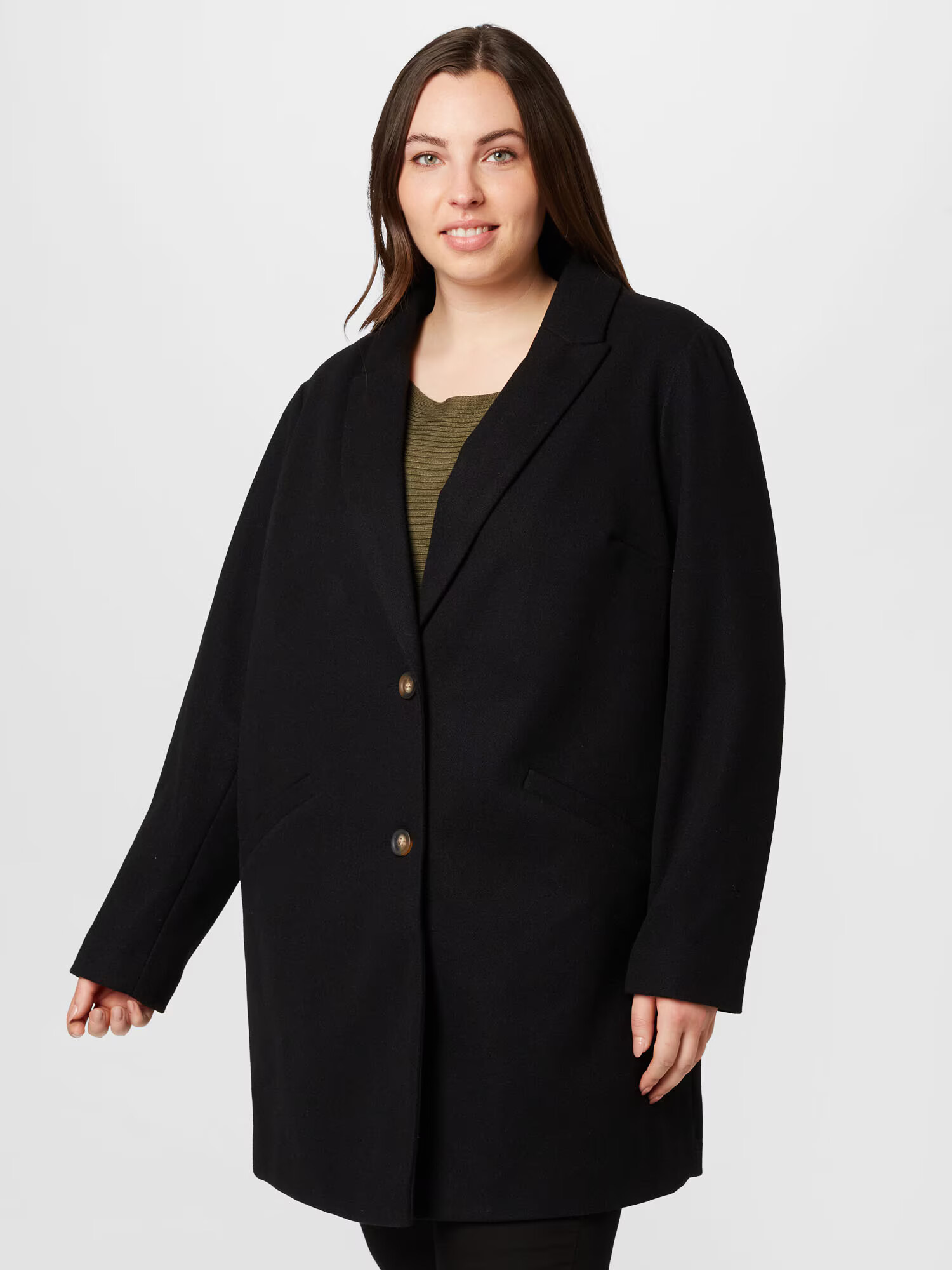 Dorothy Perkins Curve Palton de primăvară-toamnă negru - Pled.ro