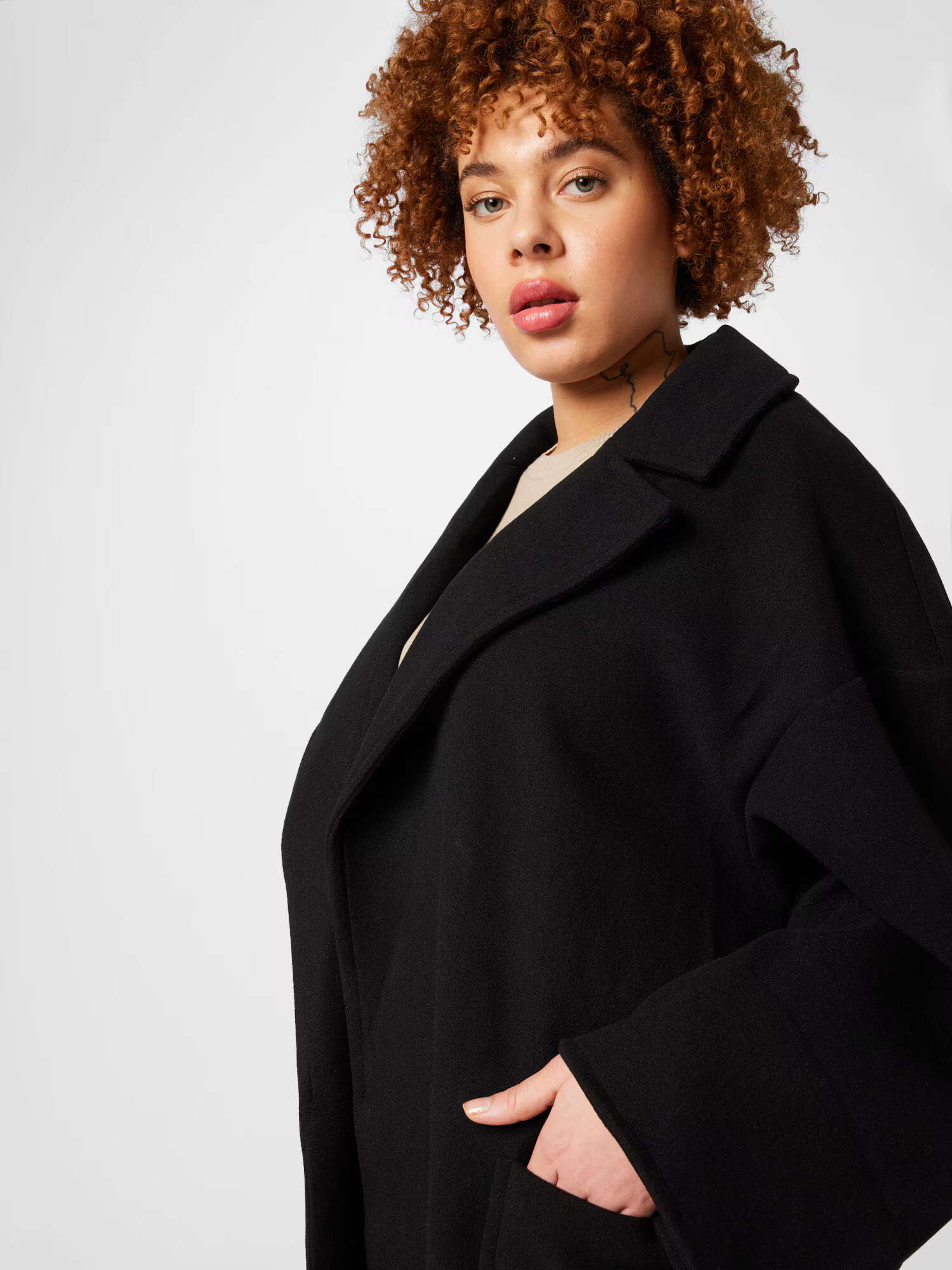 Dorothy Perkins Curve Palton de primăvară-toamnă negru - Pled.ro