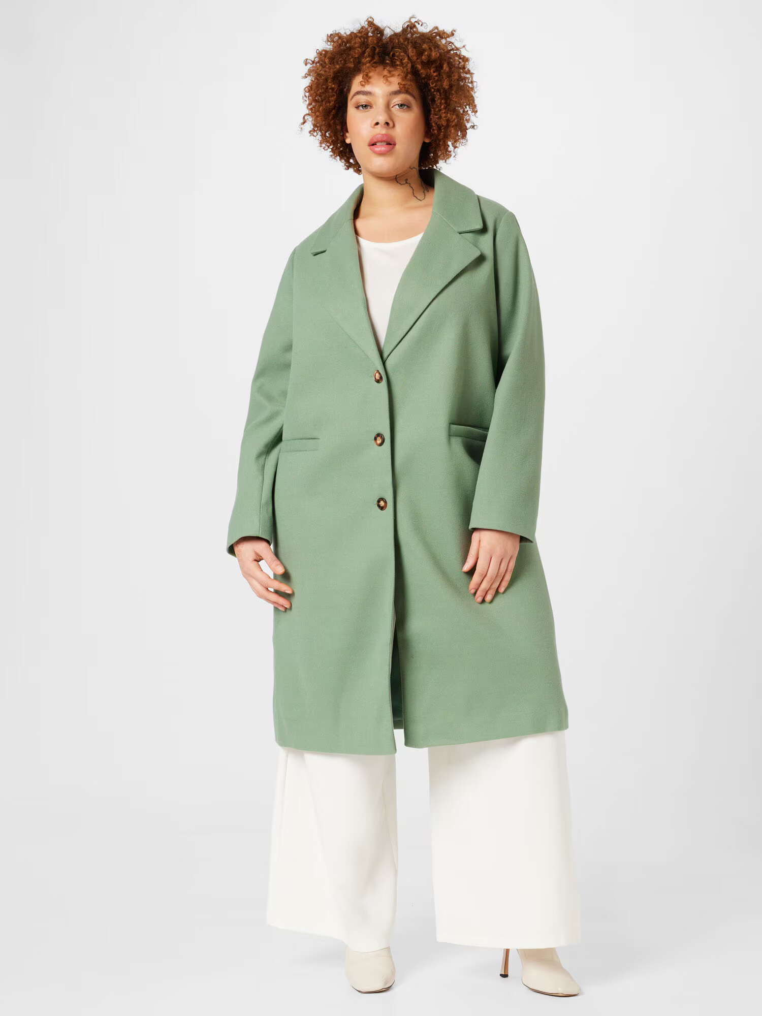 Dorothy Perkins Curve Palton de primăvară-toamnă verde deschis - Pled.ro