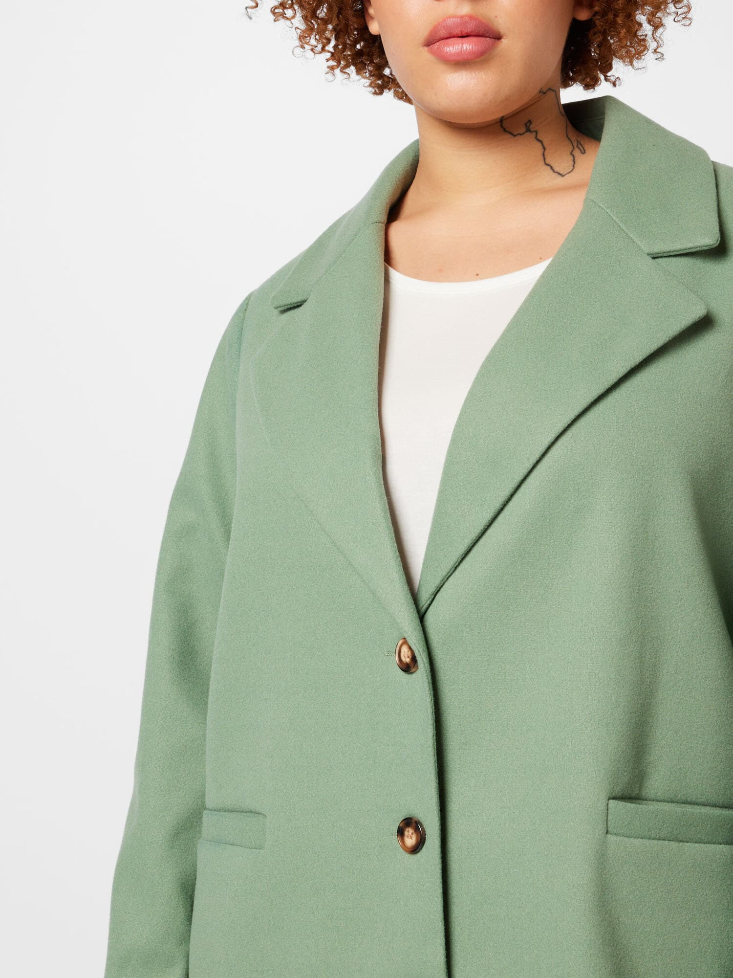 Dorothy Perkins Curve Palton de primăvară-toamnă verde deschis - Pled.ro