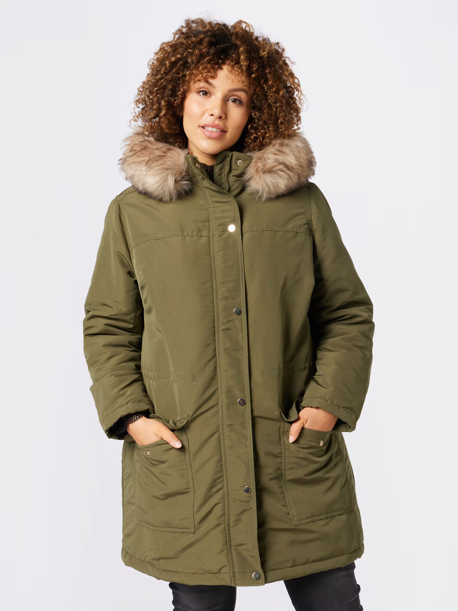 Dorothy Perkins Curve Parka de iarnă oliv - Pled.ro