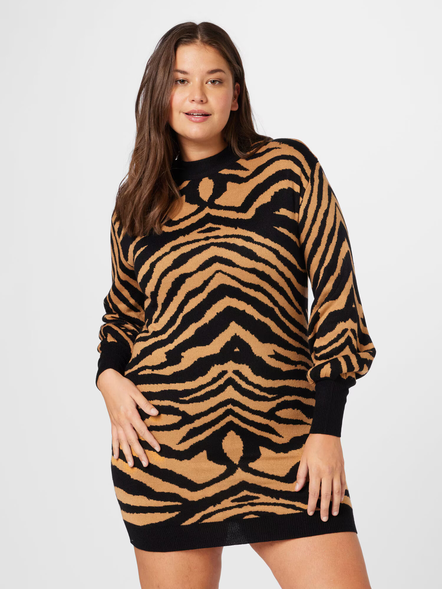 Dorothy Perkins Curve Pulover maro caramel / negru - Pled.ro