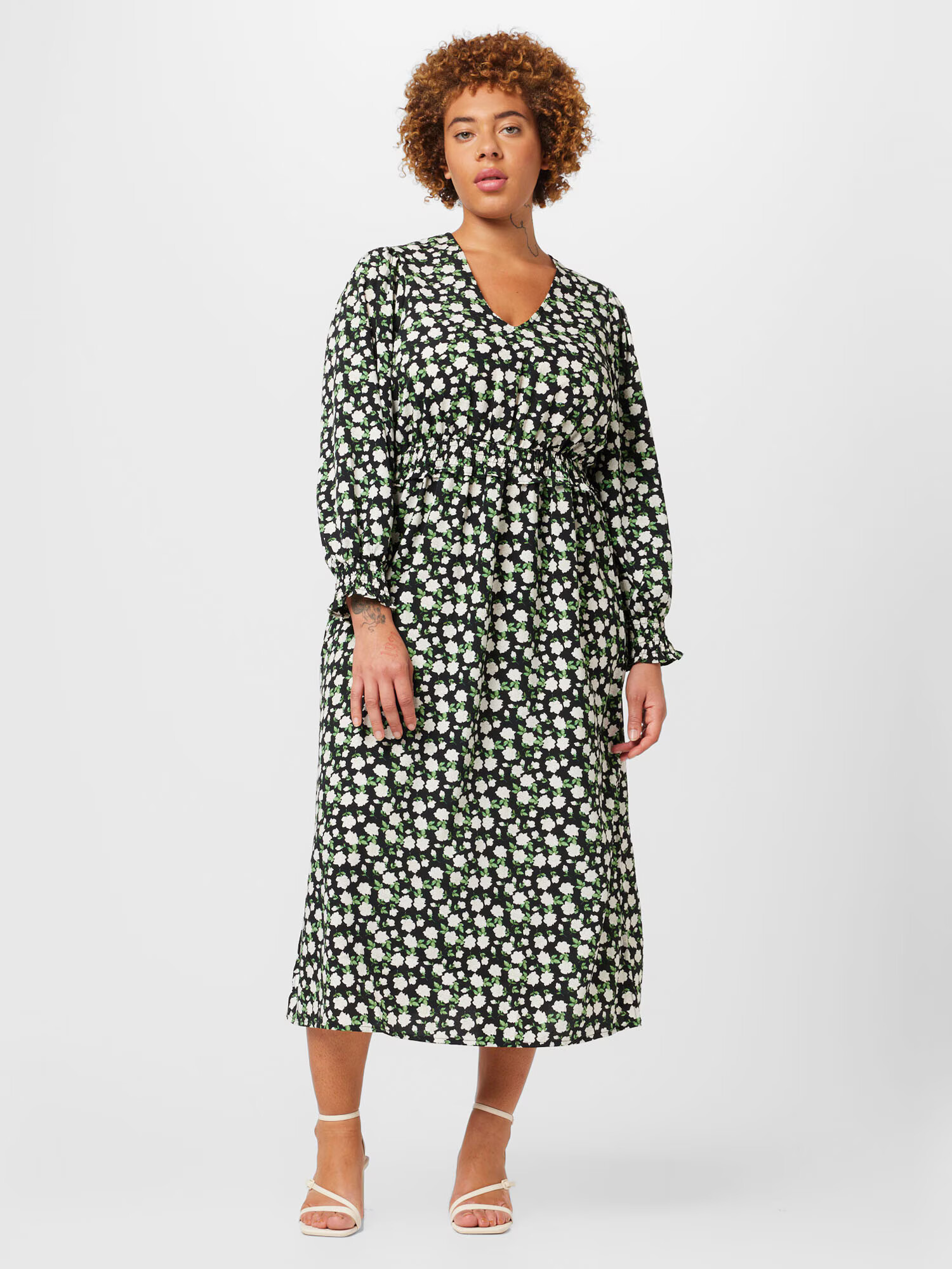 Dorothy Perkins Curve Rochie verde / negru / alb murdar - Pled.ro