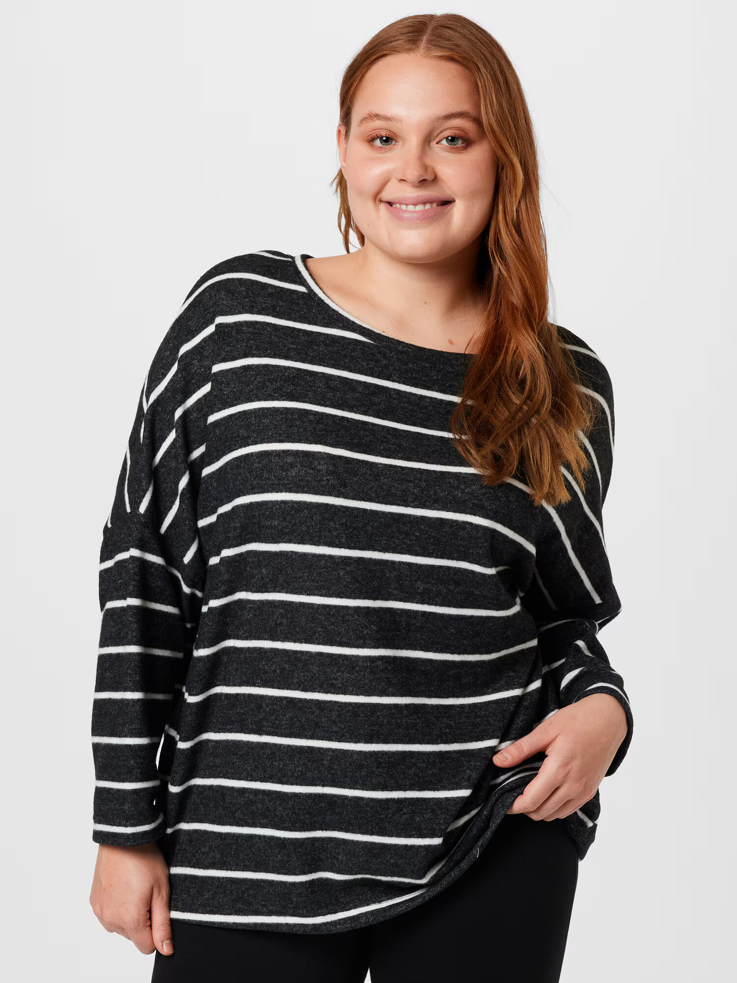 Dorothy Perkins Curve Tricou negru / alb - Pled.ro