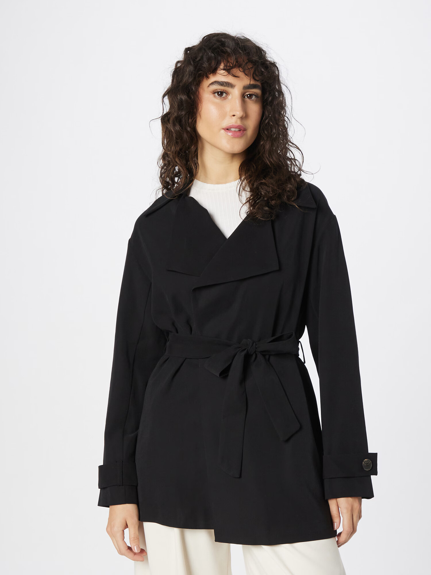 Dorothy Perkins Palton de primăvară-toamnă 'Duster' negru - Pled.ro