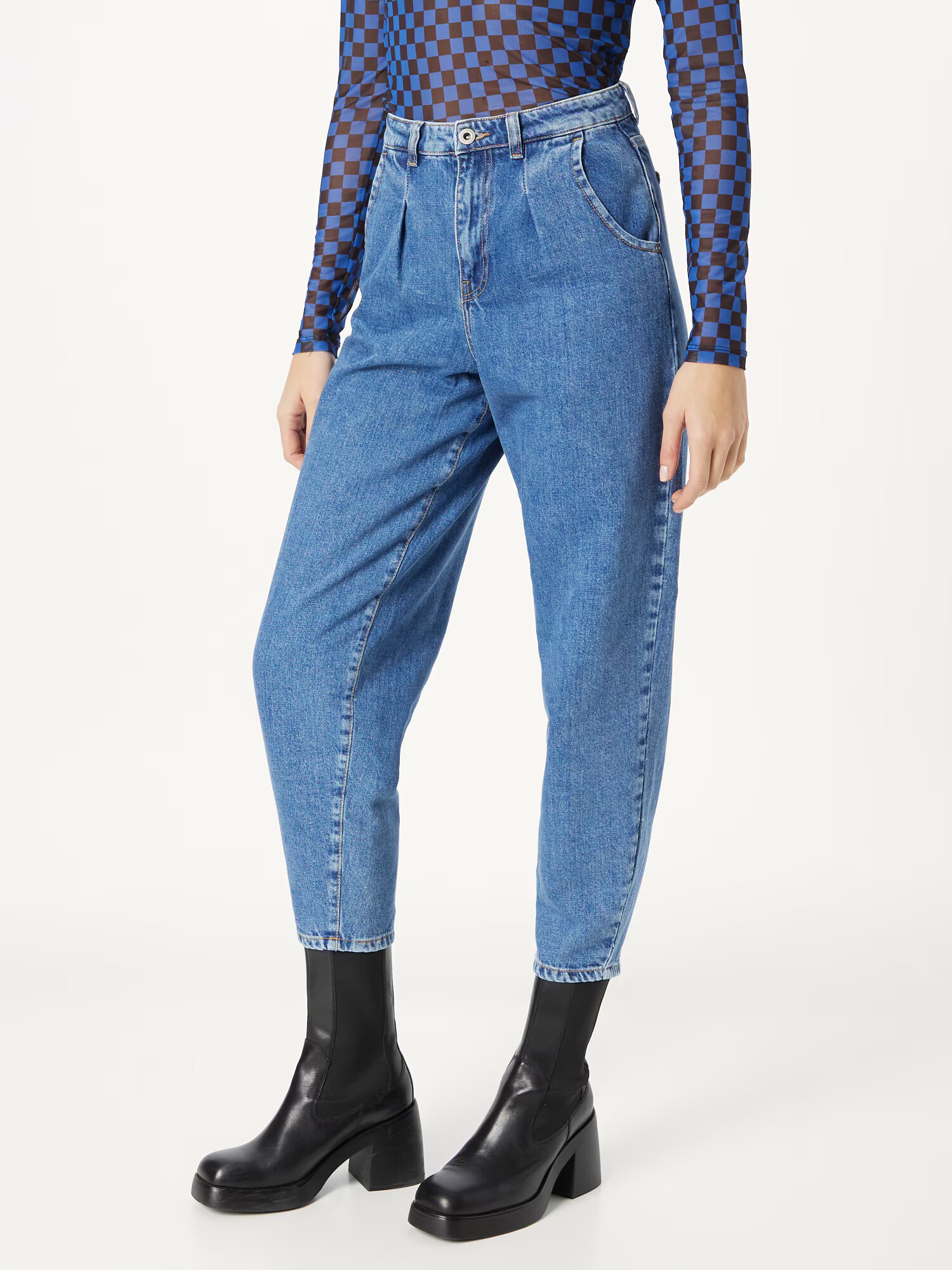 Dorothy Perkins Pantaloni cu cute albastru - Pled.ro