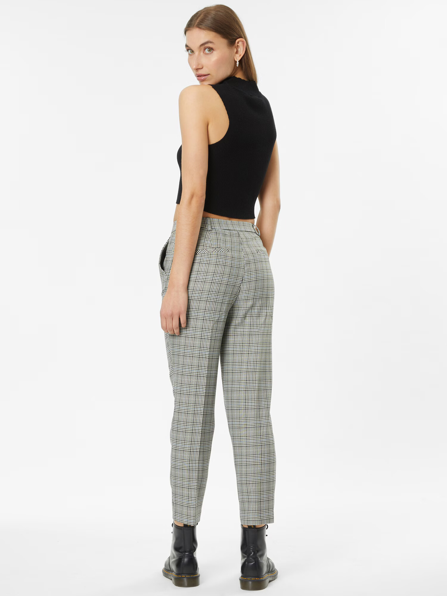 Dorothy Perkins Pantaloni cu dungă albastru porumbel / negru / alb - Pled.ro