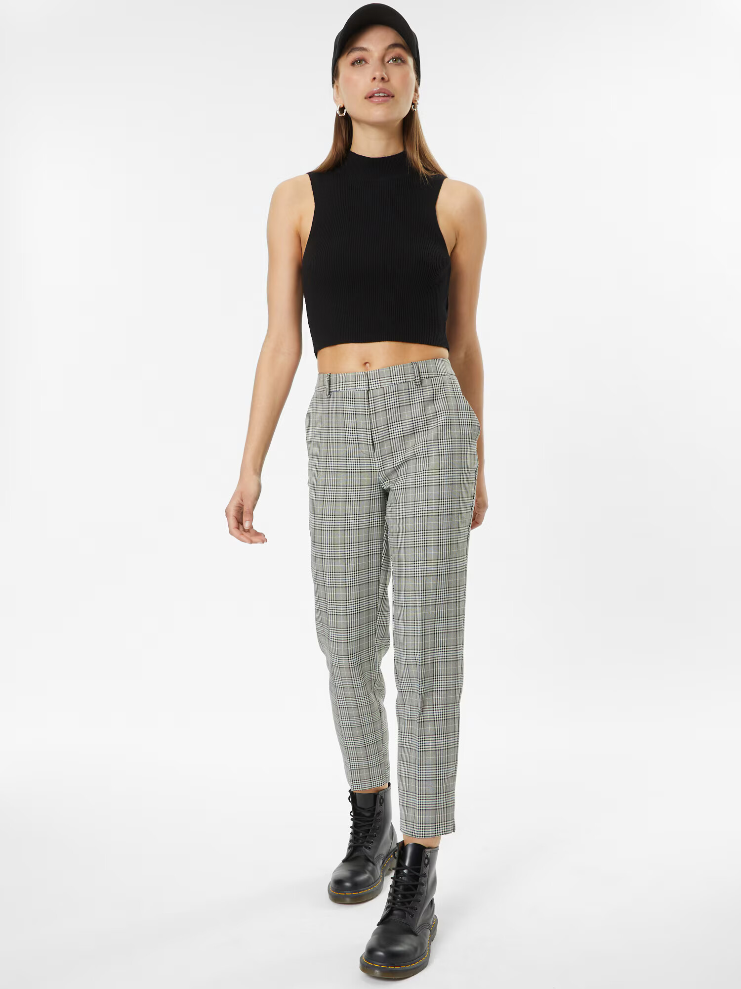 Dorothy Perkins Pantaloni cu dungă albastru porumbel / negru / alb - Pled.ro