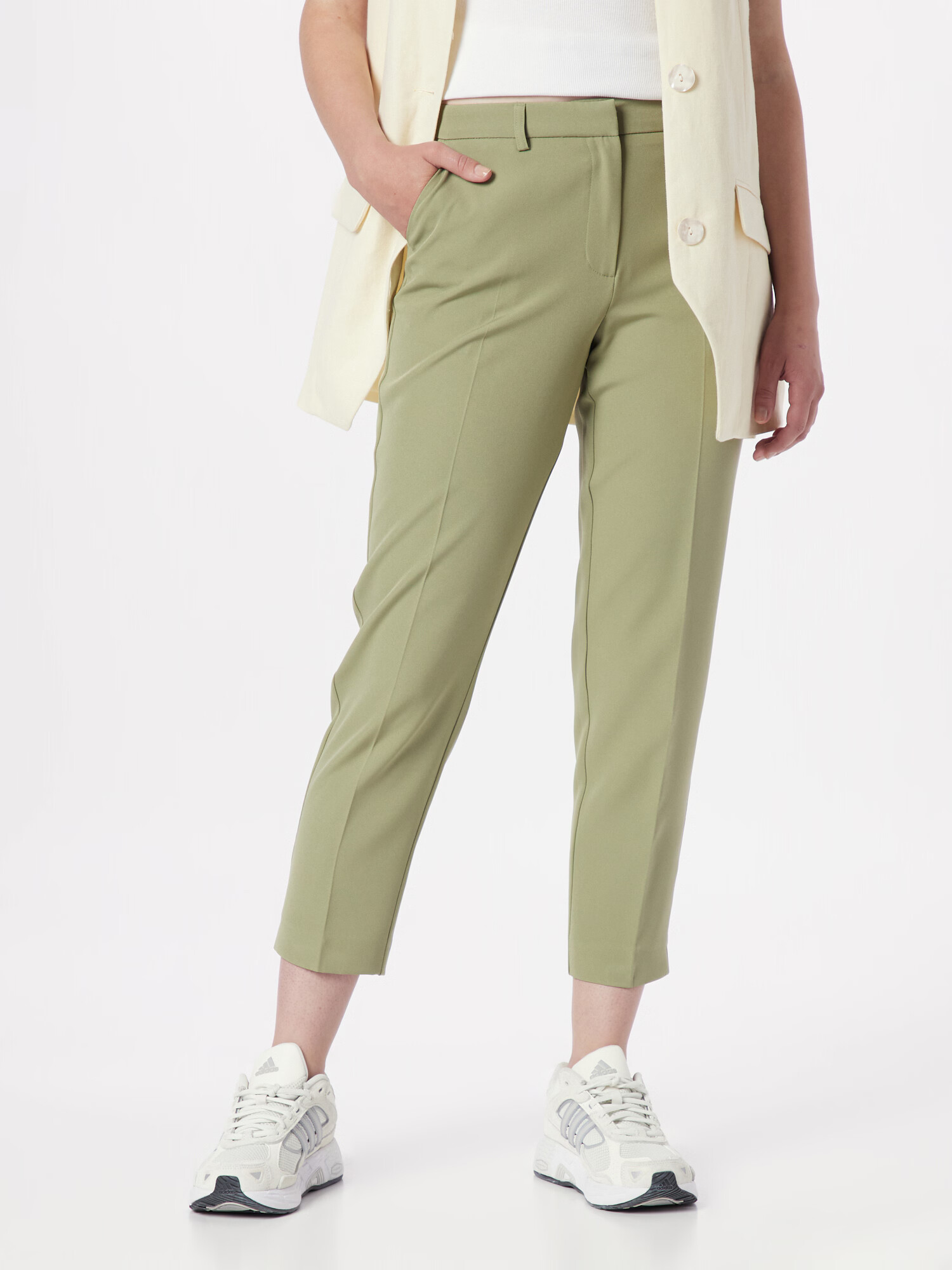 Dorothy Perkins Pantaloni cu dungă 'Grazer' oliv - Pled.ro