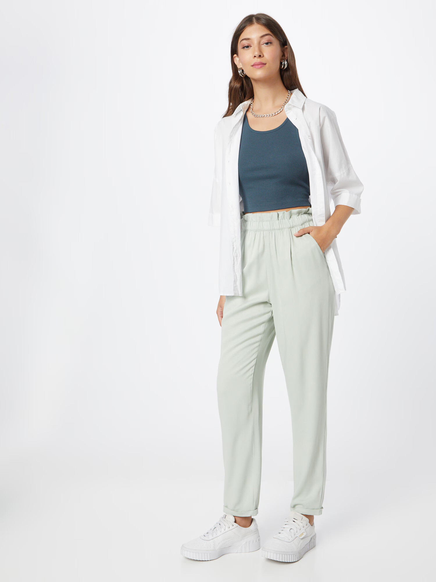 Dorothy Perkins Pantaloni cutați verde pastel - Pled.ro