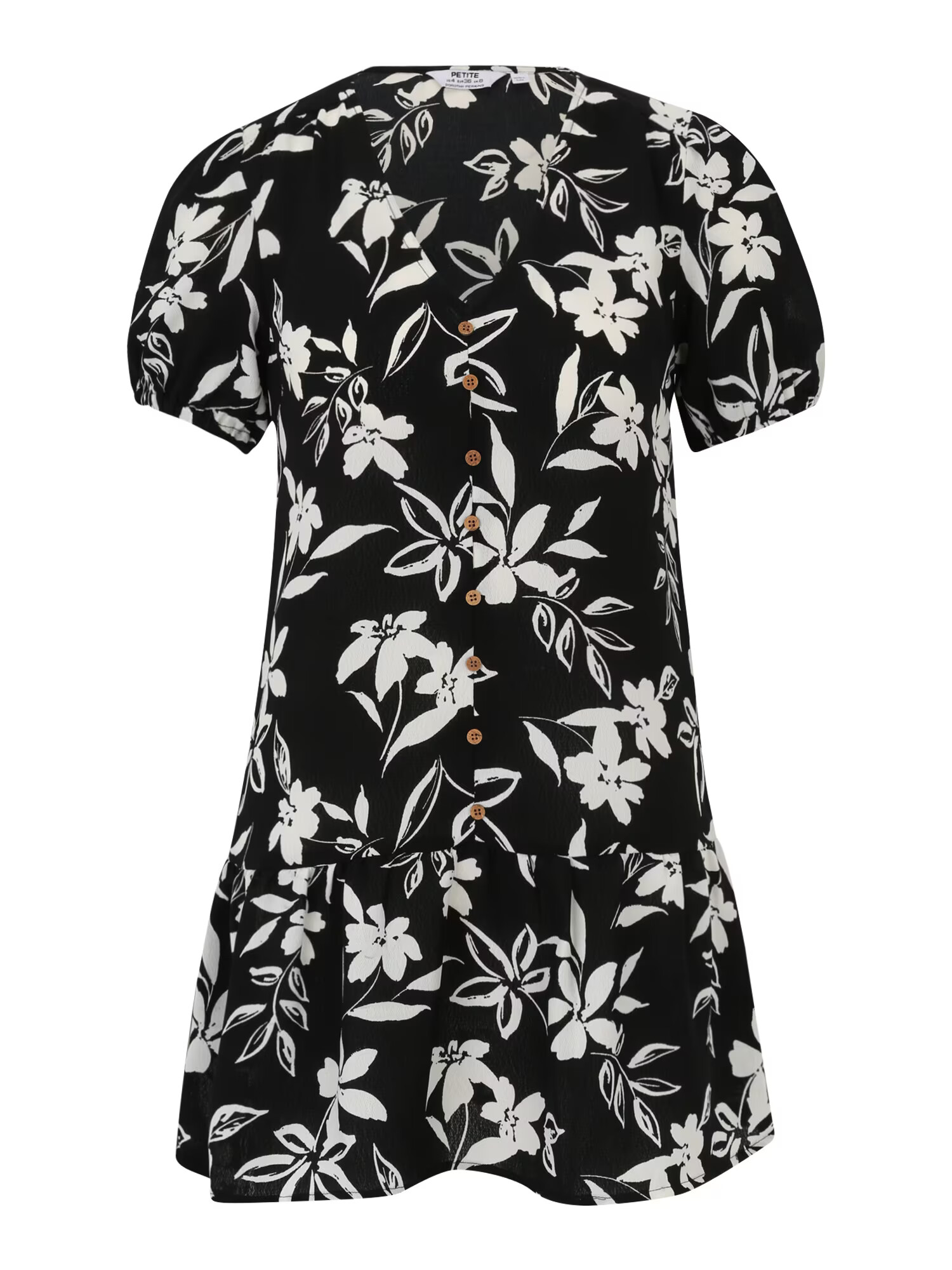 Dorothy Perkins Petite Rochie tip bluză negru / alb natural - Pled.ro