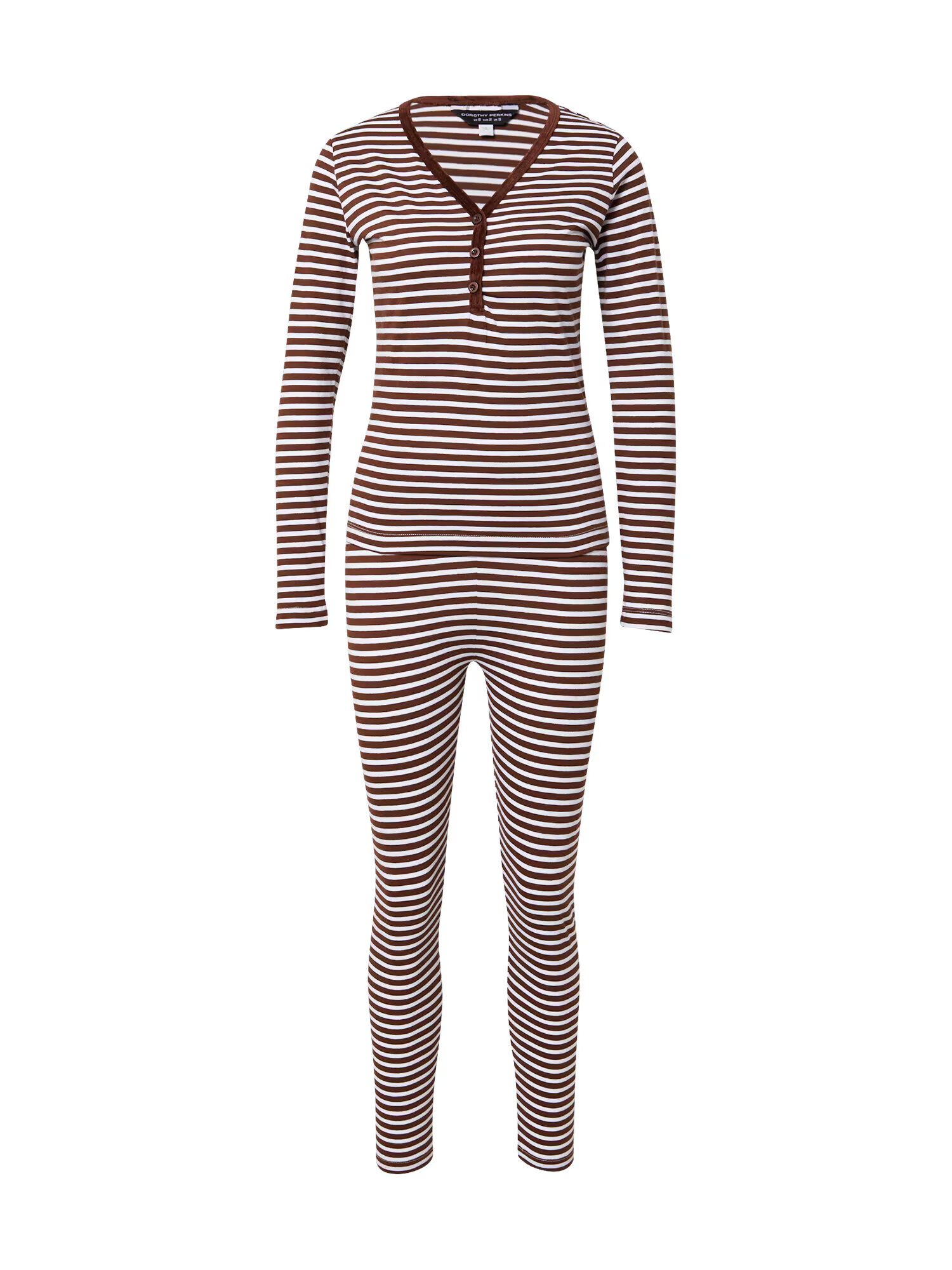 Dorothy Perkins Pijama ciocolatiu / alb - Pled.ro