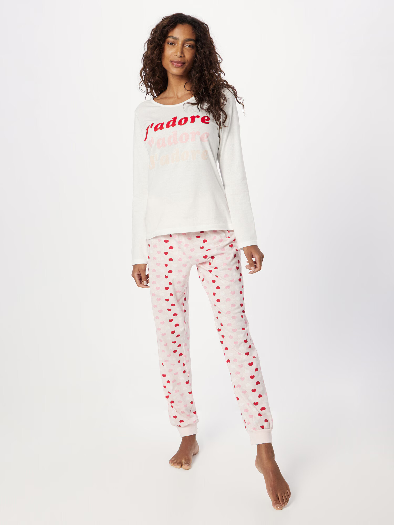 Dorothy Perkins Pijama 'J'adore' roz / roșu / alb - Pled.ro