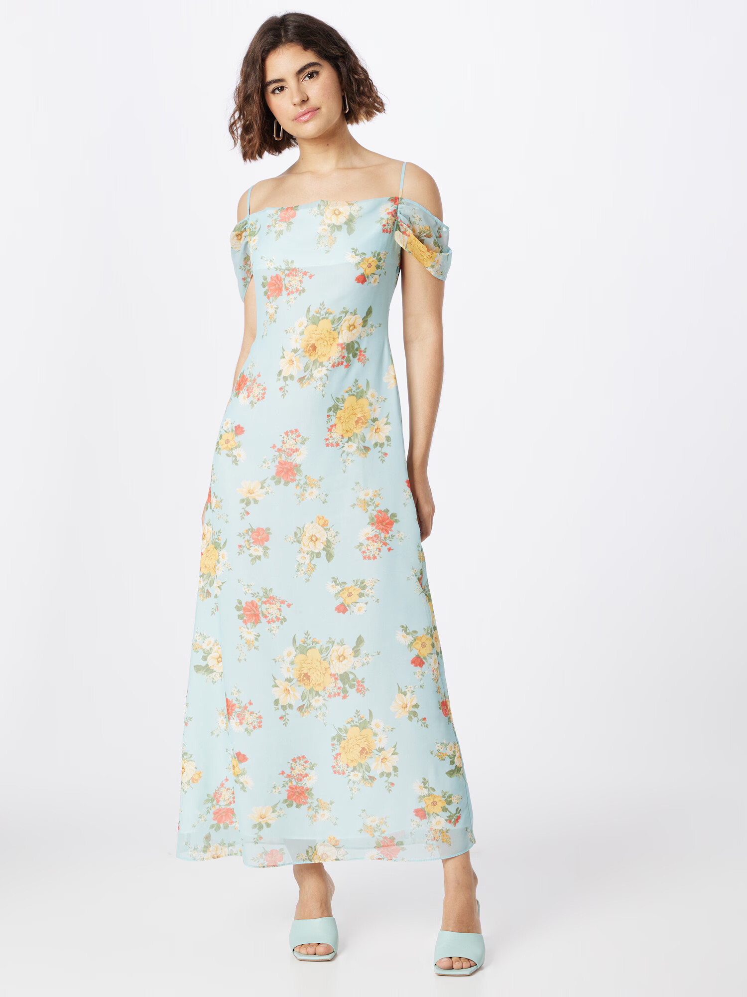 Dorothy Perkins Rochie de vară azur / galben / verde iarbă / roșu - Pled.ro