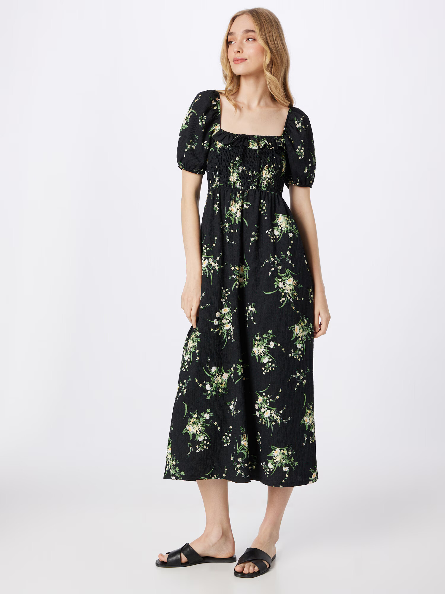 Dorothy Perkins Rochie de vară galben / verde deschis / negru / alb - Pled.ro