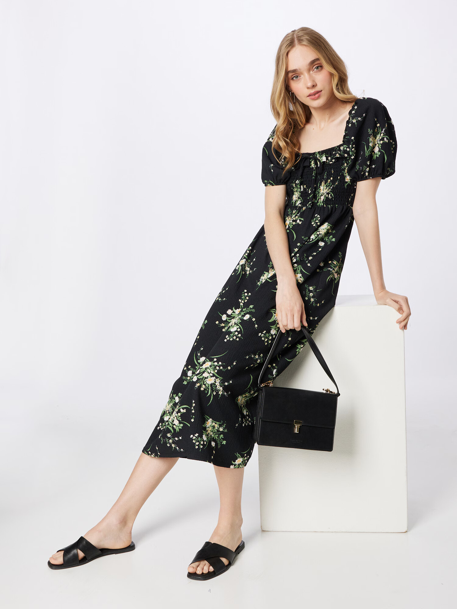 Dorothy Perkins Rochie de vară galben / verde deschis / negru / alb - Pled.ro