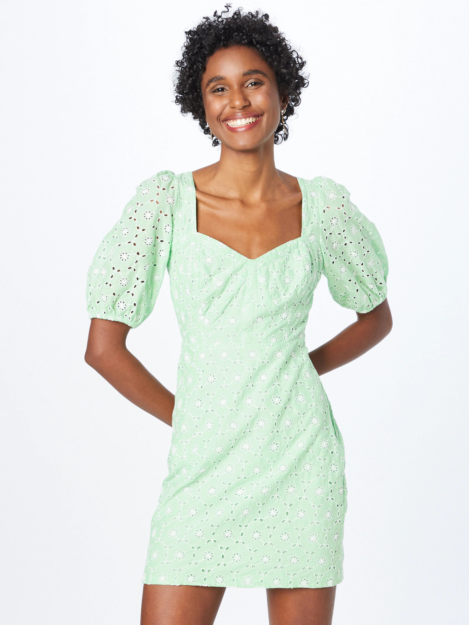 Dorothy Perkins Rochie de vară verde deschis / alb - Pled.ro