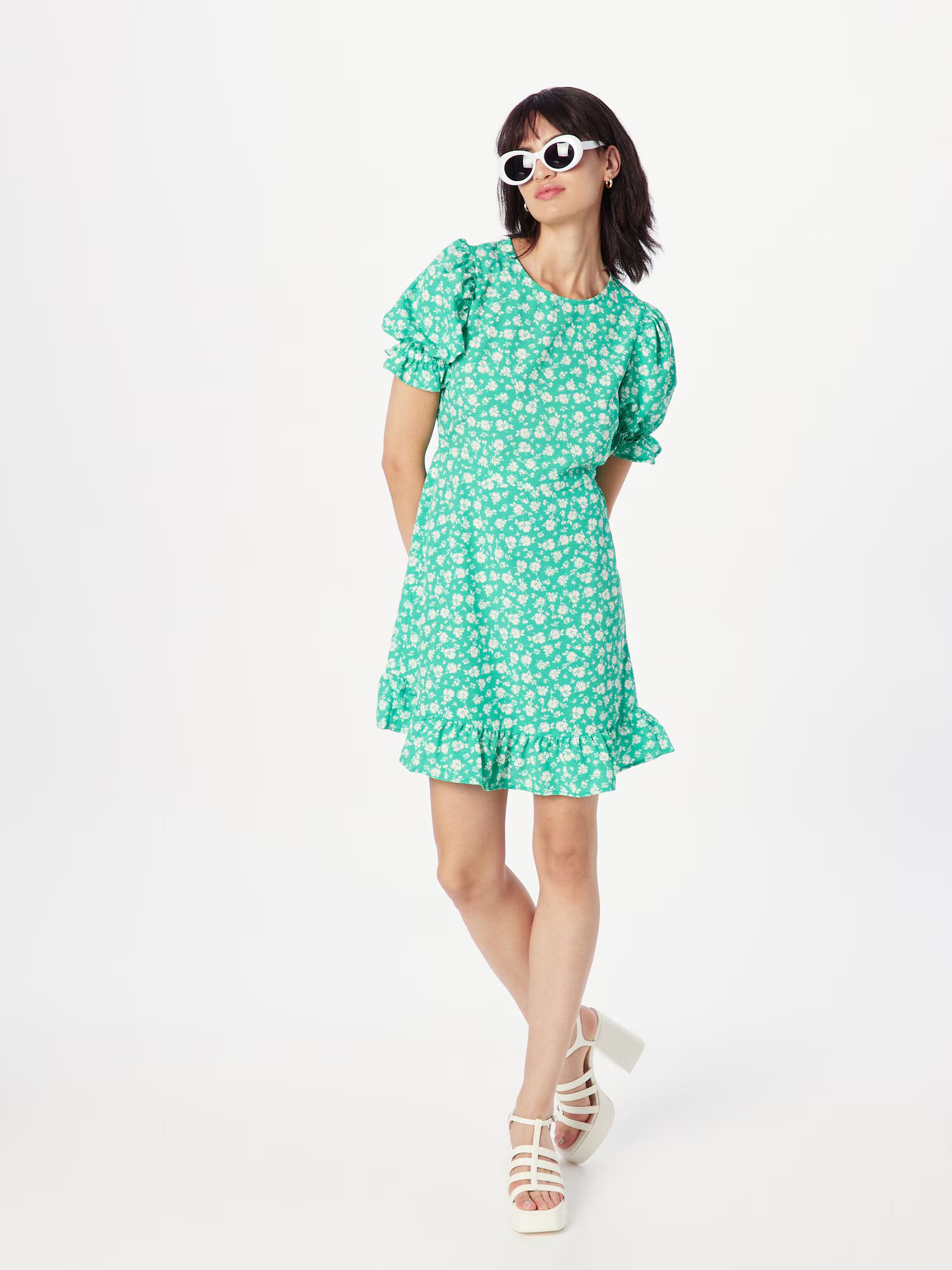 Dorothy Perkins Rochie de vară verde mentă / alb - Pled.ro