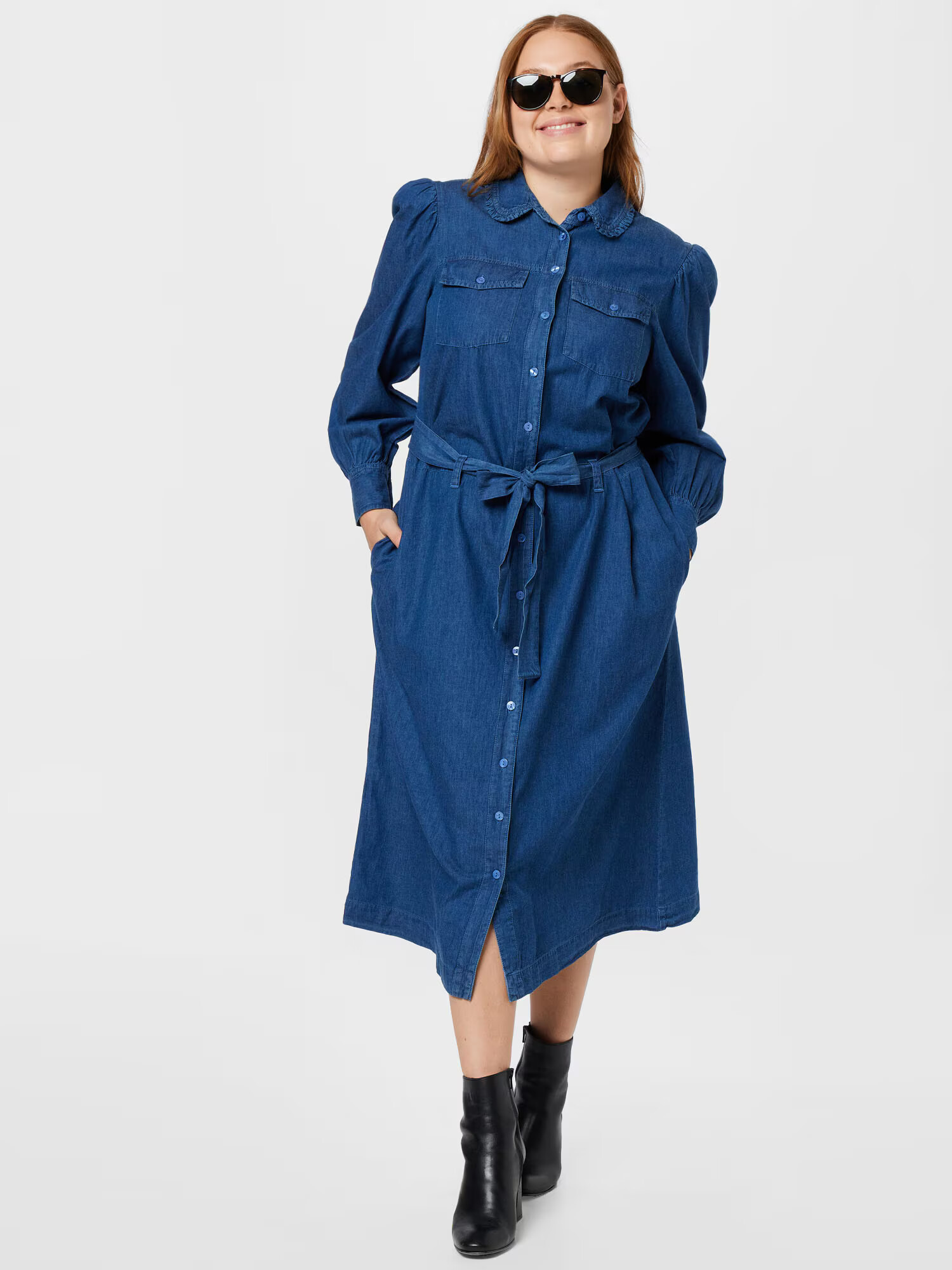 Dorothy Perkins Rochie tip bluză albastru denim - Pled.ro