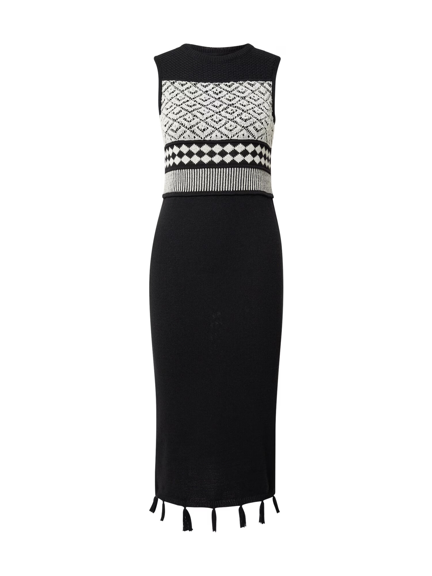 Dorothy Perkins Rochie tricotat negru / alb - Pled.ro