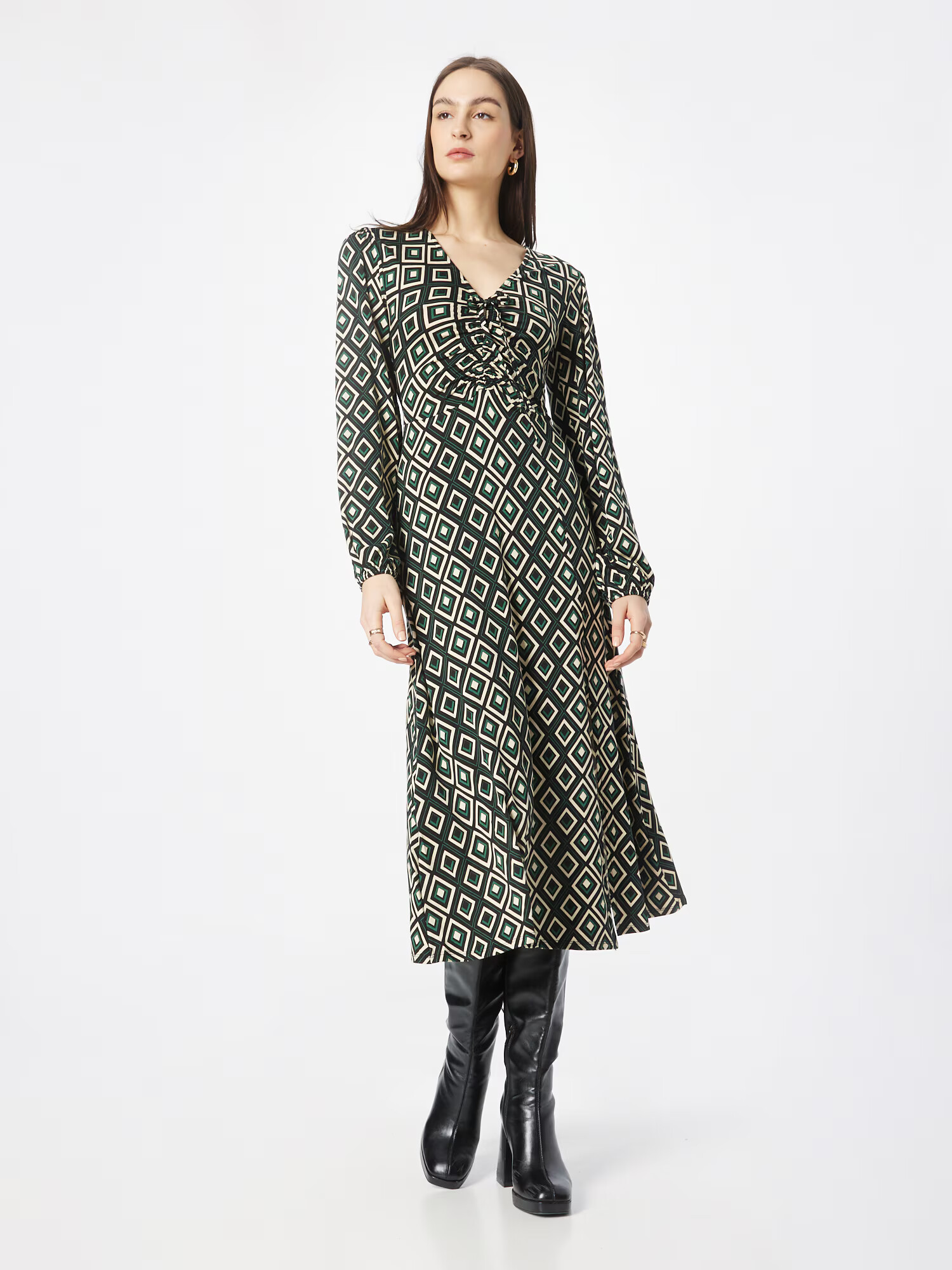 Dorothy Perkins Rochie verde / negru / alb - Pled.ro