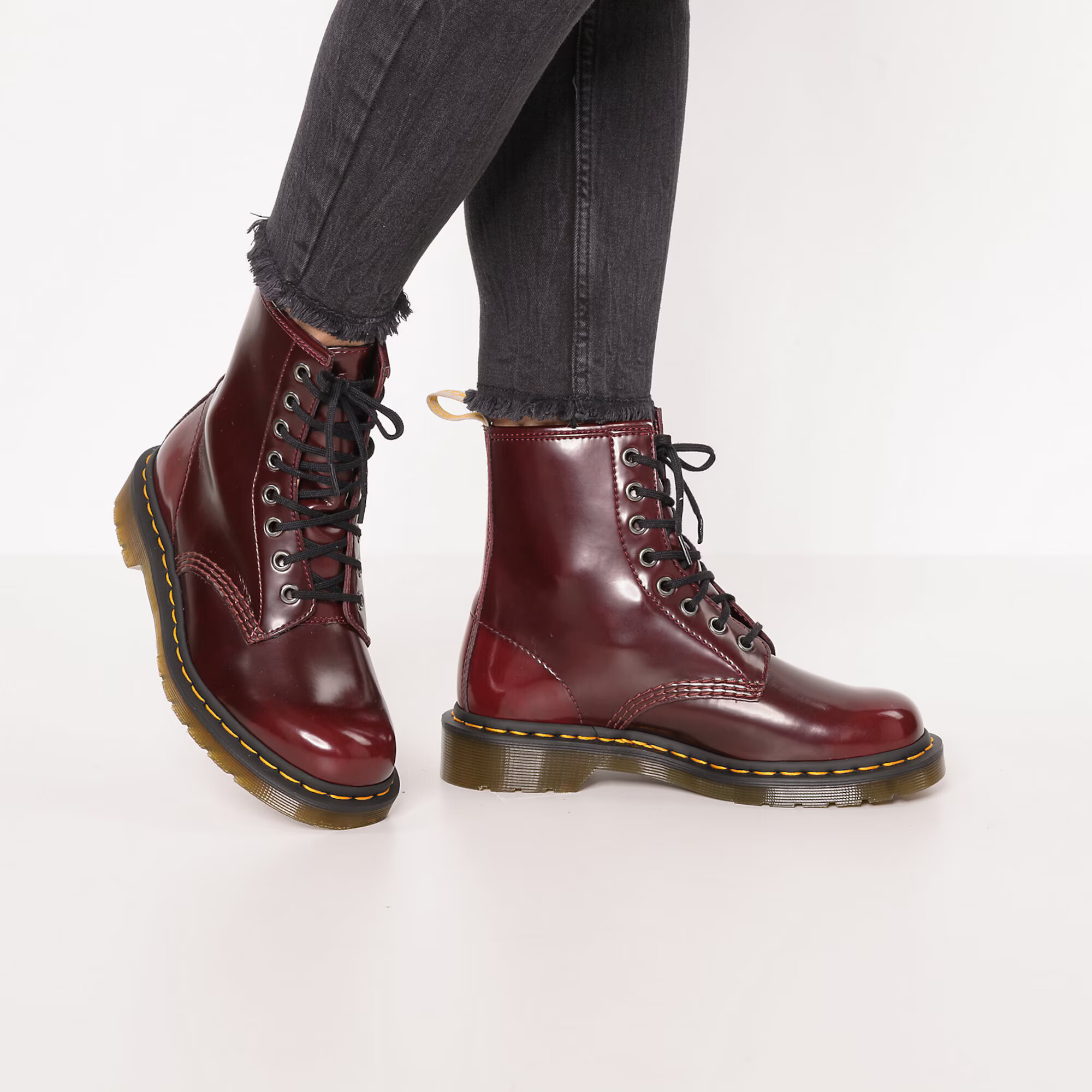 Dr. Martens Bocanci cu șireturi roșu burgundy - Pled.ro