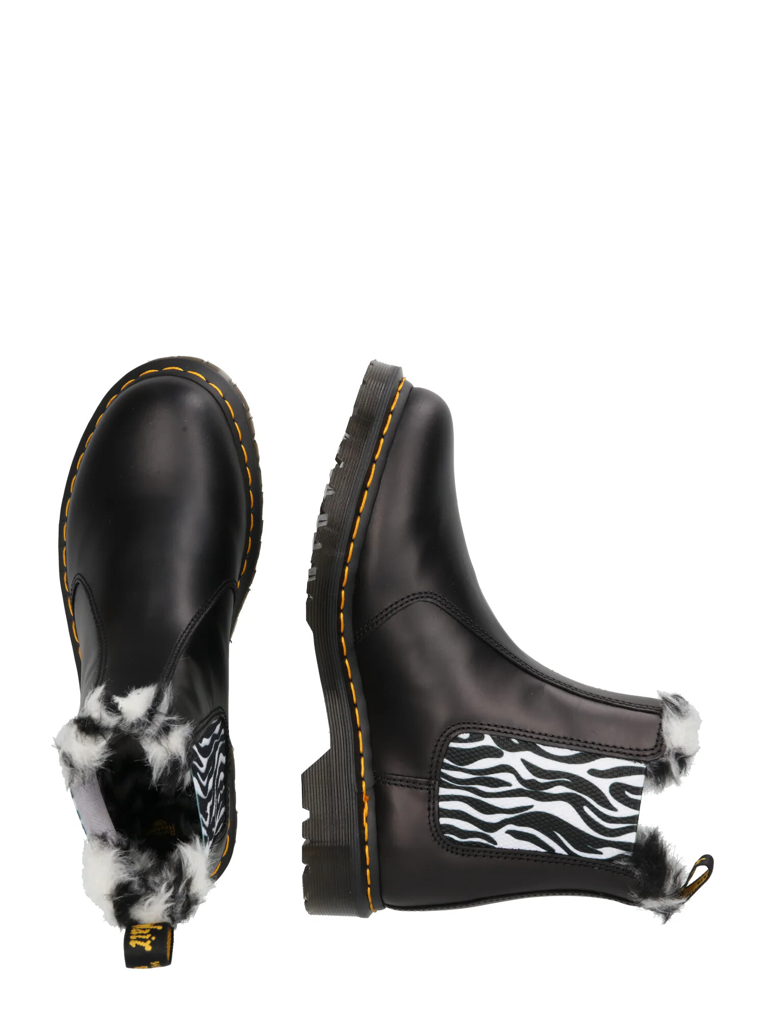 Dr. Martens Ghete chelsea 'Leonore' negru / alb - Pled.ro